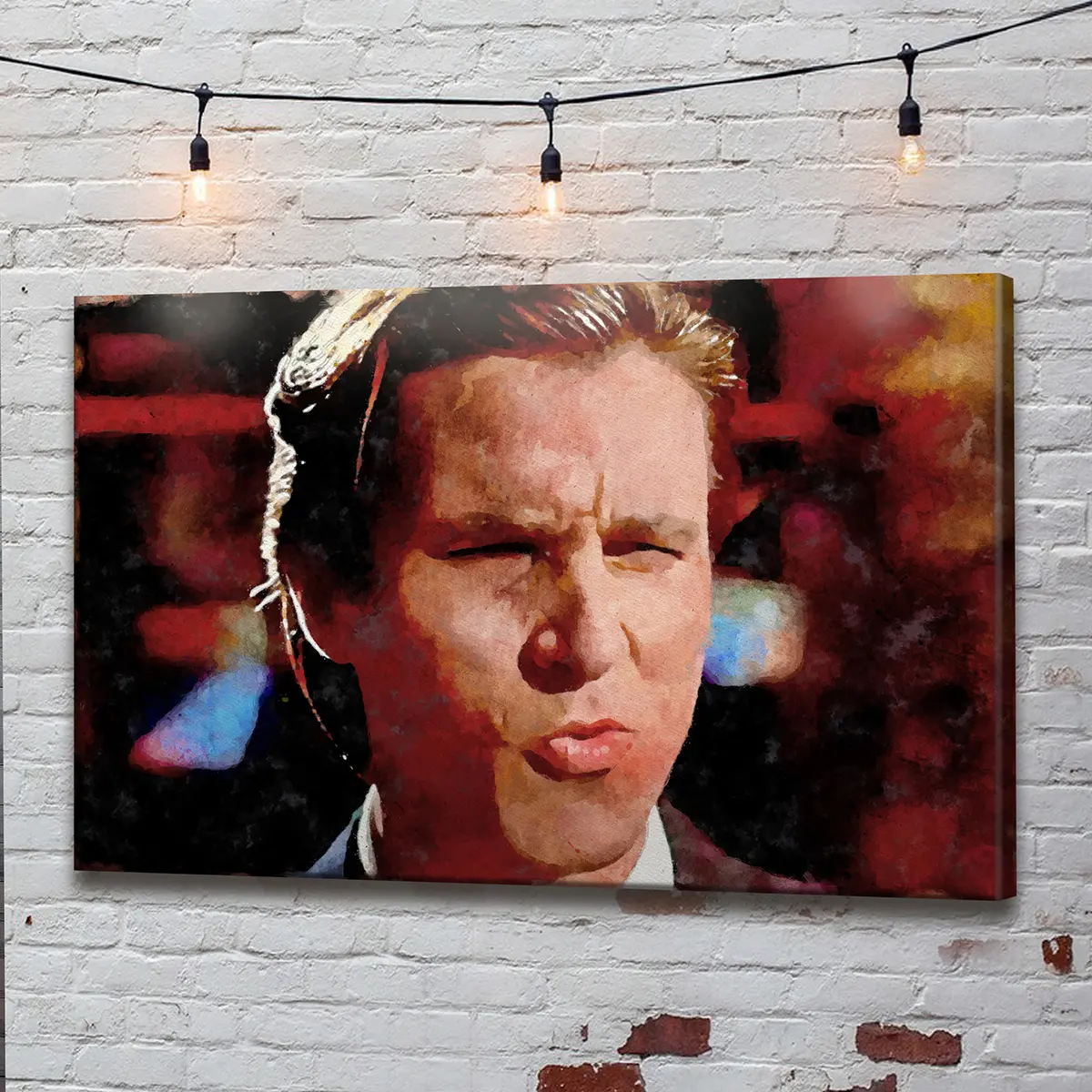 murales de pared Expresión intensa en un fondo vibrante s35747