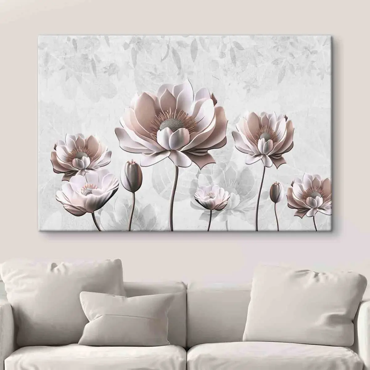murales de pared Elegantes flores en tonos suaves s35736