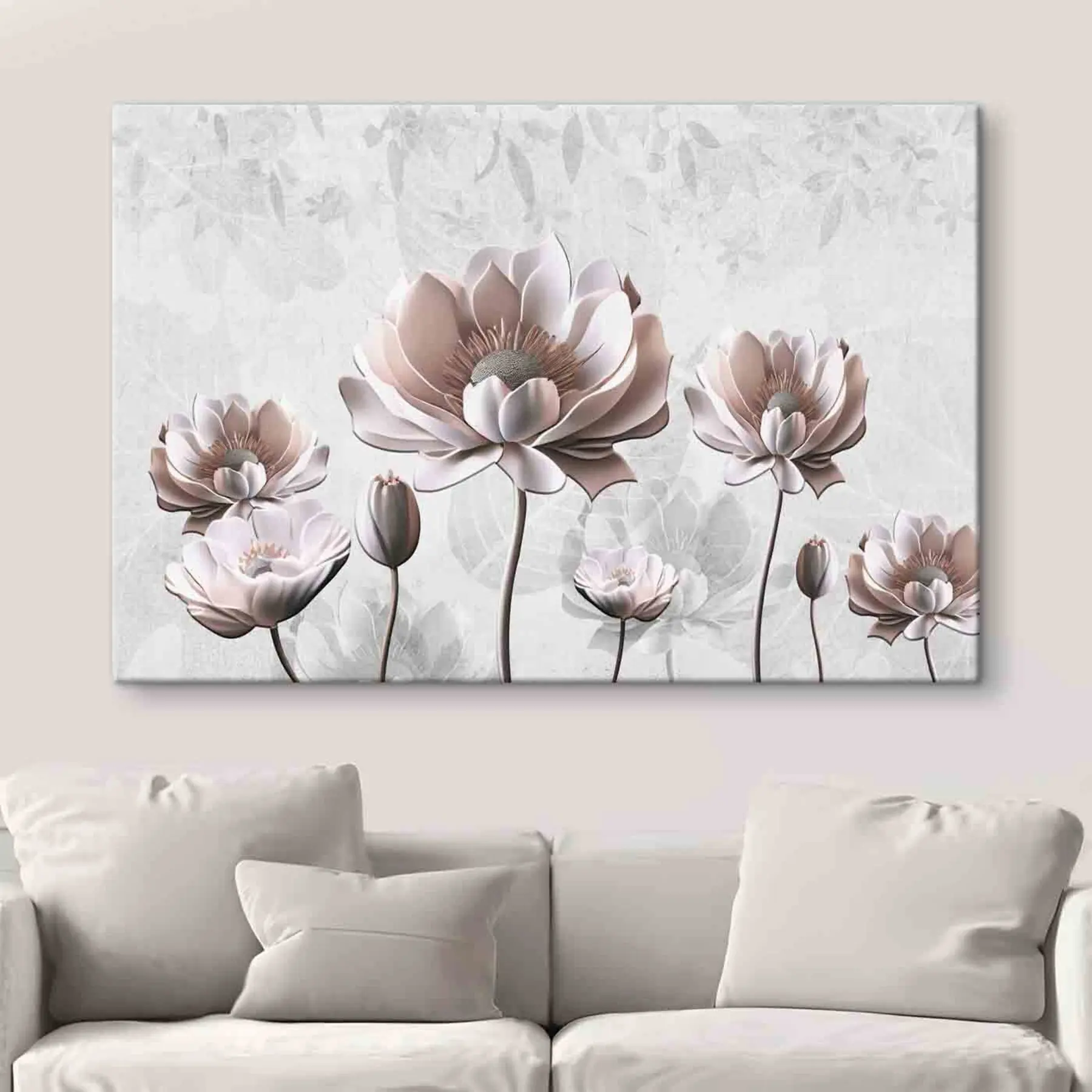 murales de pared Elegantes flores en tonos suaves s35736