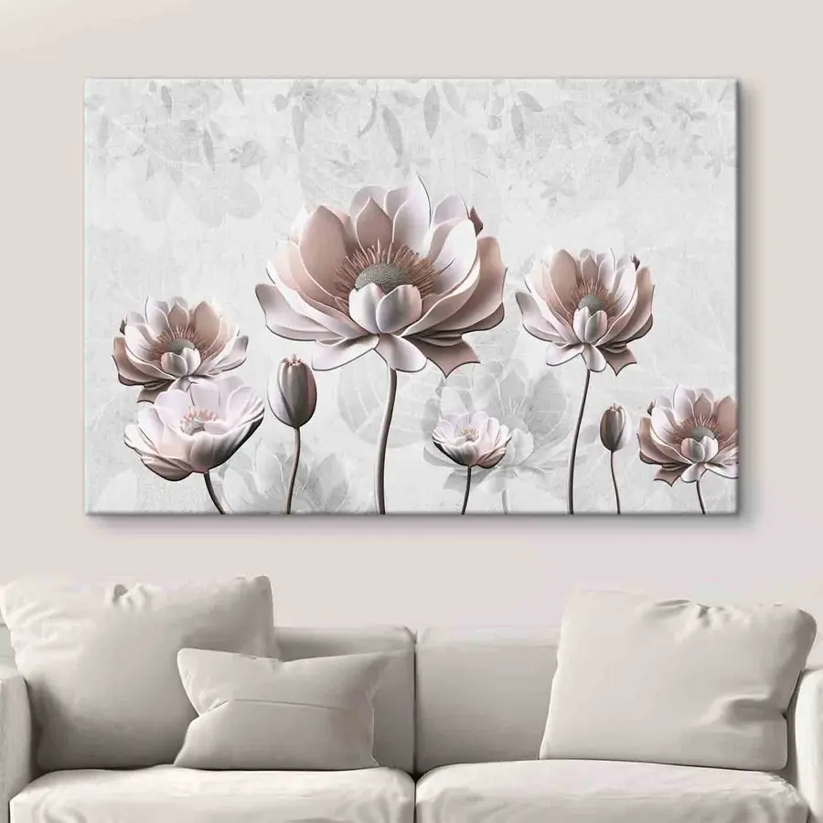 murales de pared Elegantes flores en tonos suaves s35736