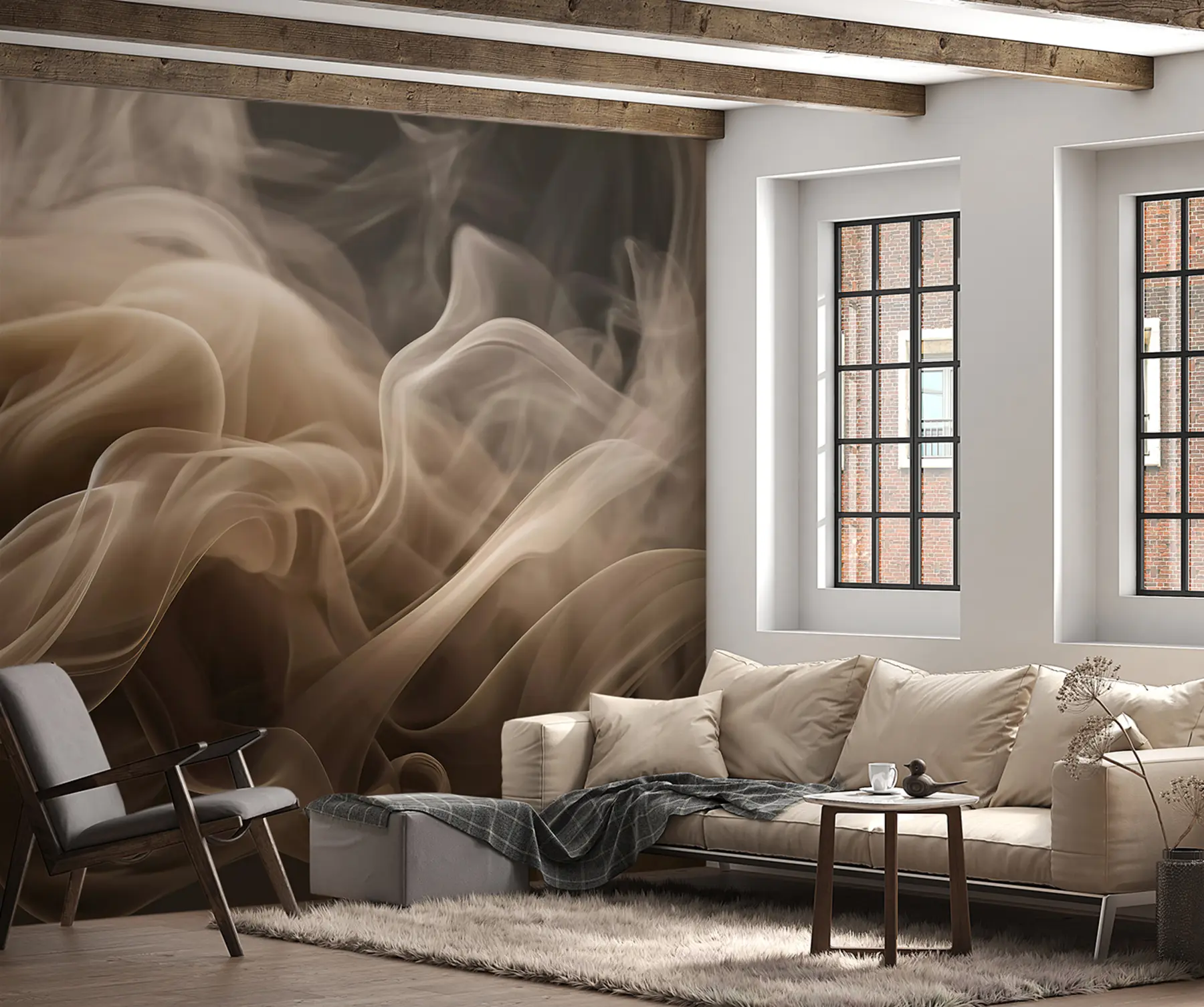 murales de pared Olas abstractas de humo u96591
