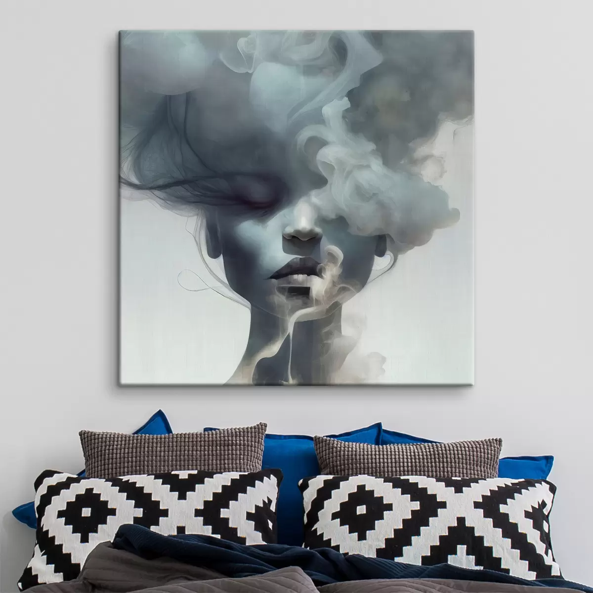 murales de pared Belleza mística envuelta en humo s35818