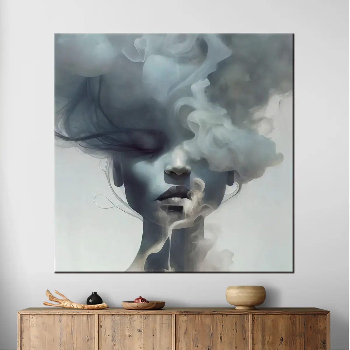 murales de pared Belleza mística envuelta en humo s35818