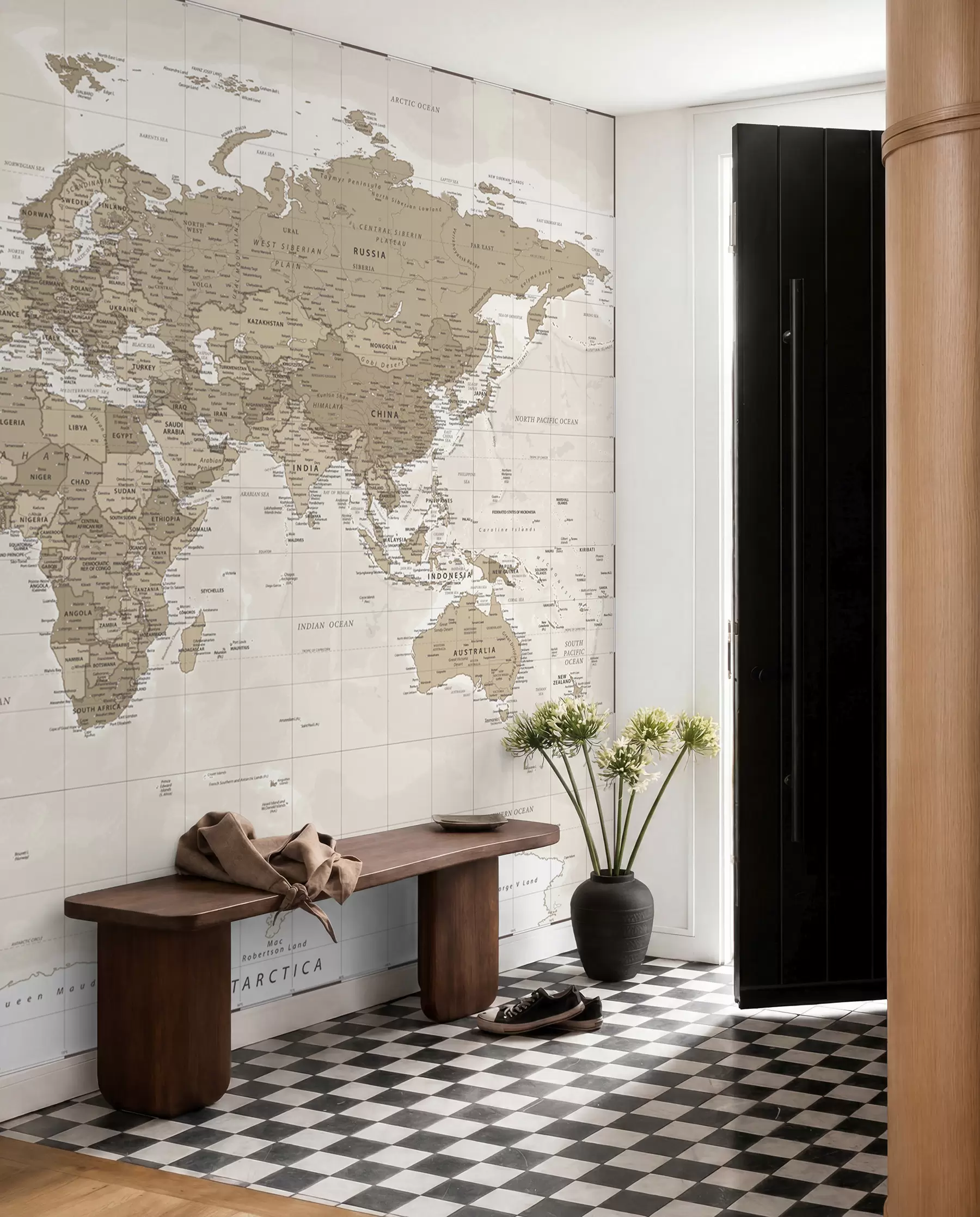 murales de pared Mapa del mundo vintage u97342