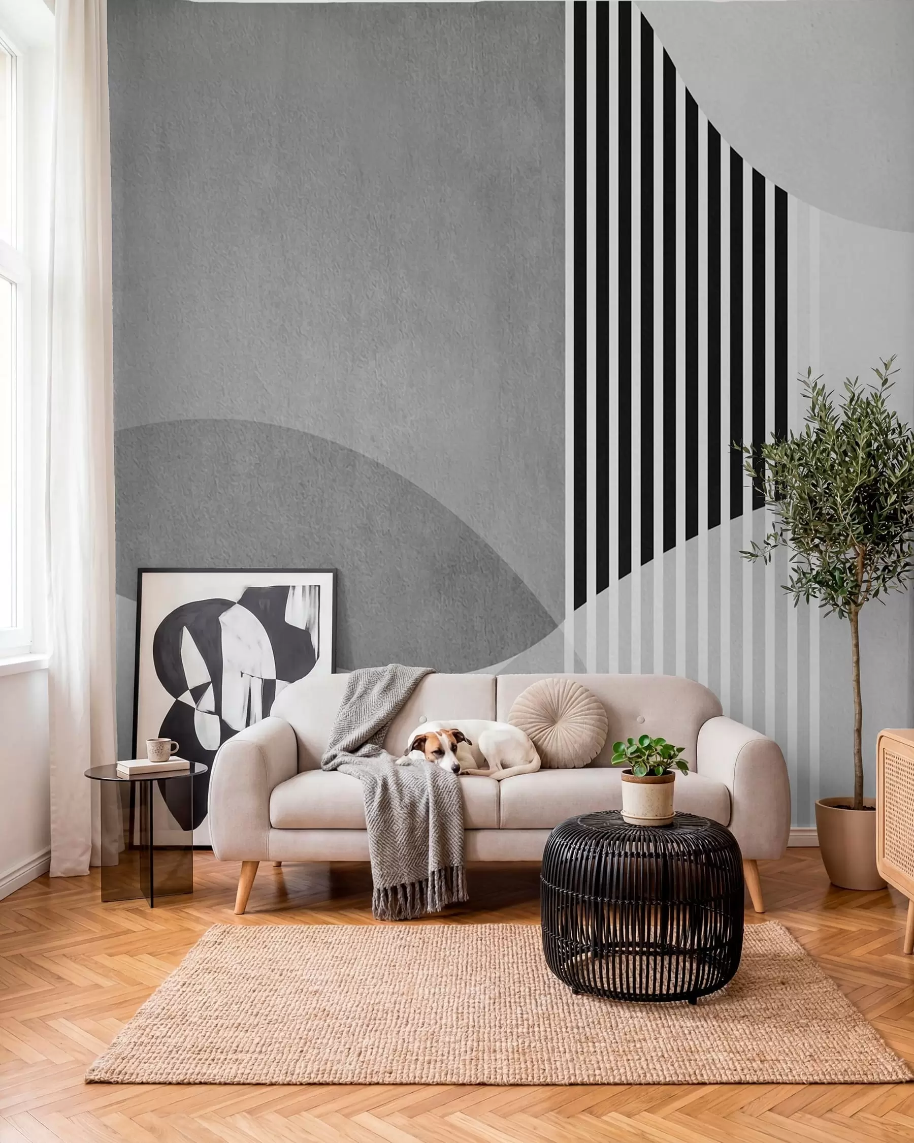murales de pared Arcos retro en gris u74075v2