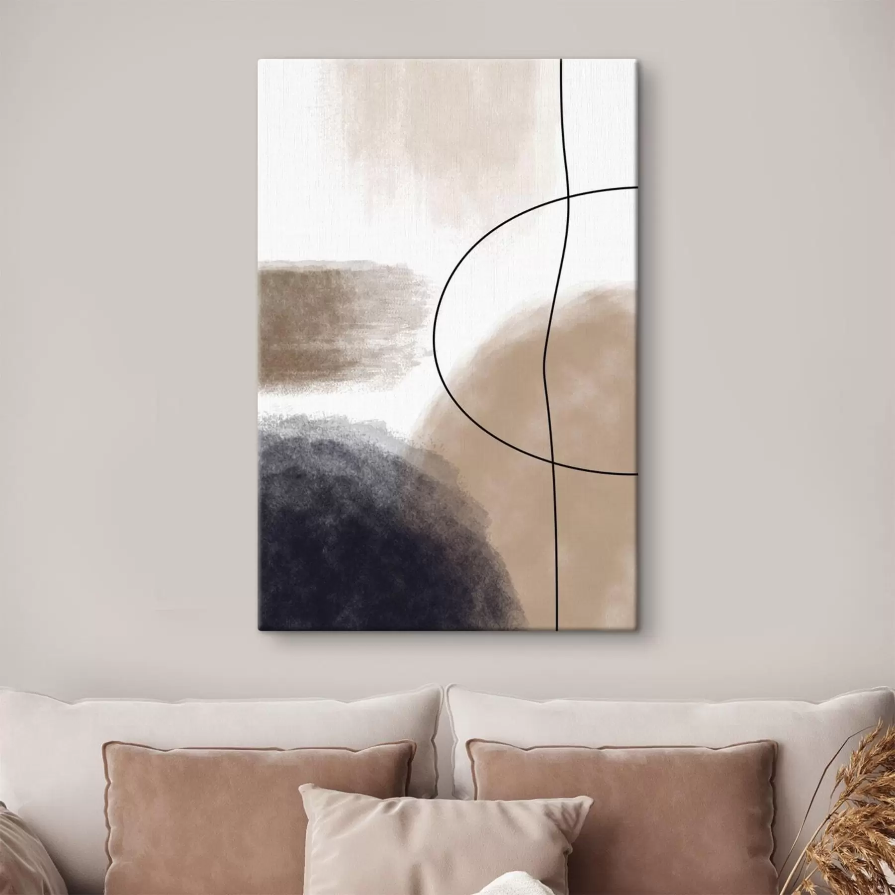 murales de pared Formas abstractas en una paleta de colores suaves s35944