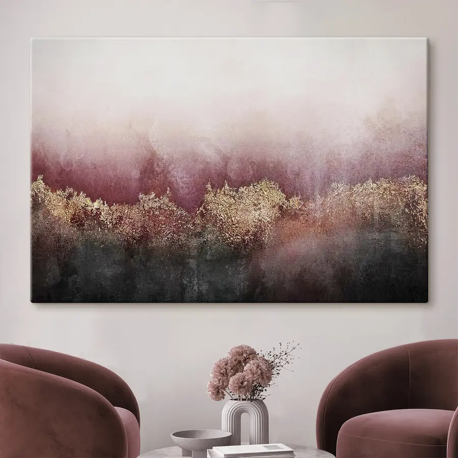 murales de pared Abstracción granate, negro y oro s35844