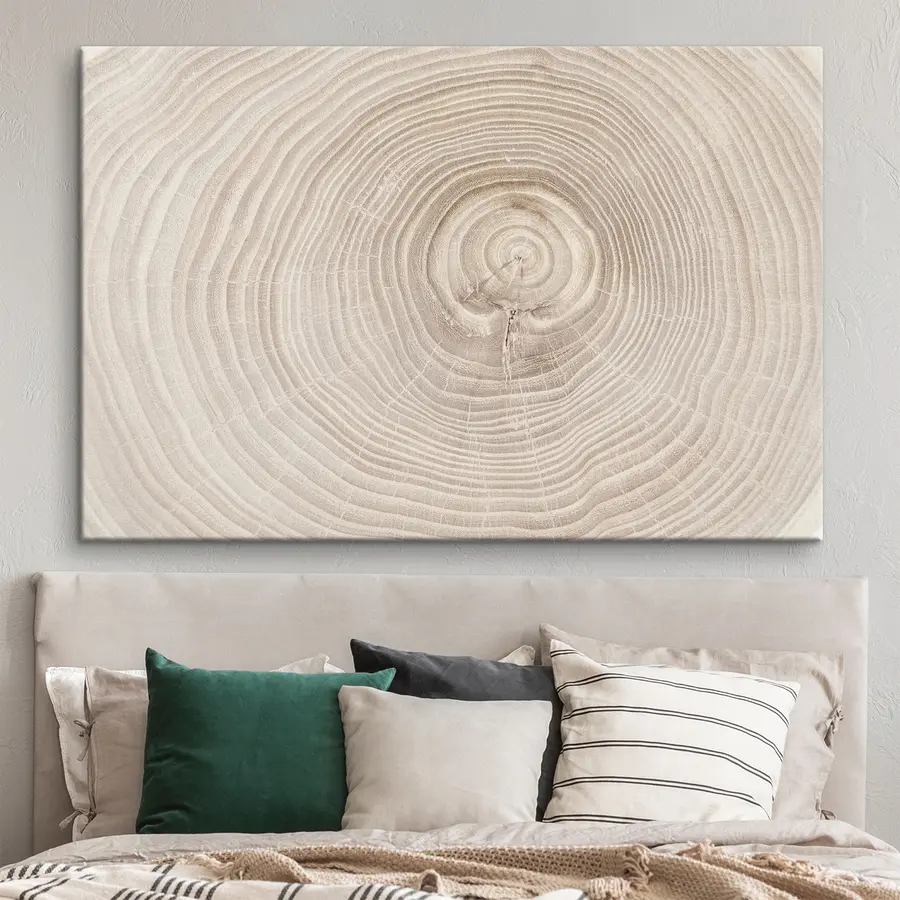 murales de pared Anillo de madera cortada en tonos delicados s36005