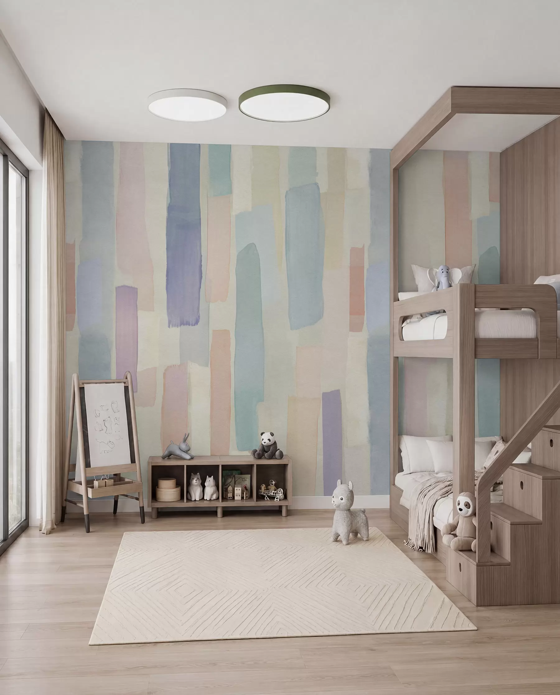 murales de pared Rayas pastel a pincel u97869