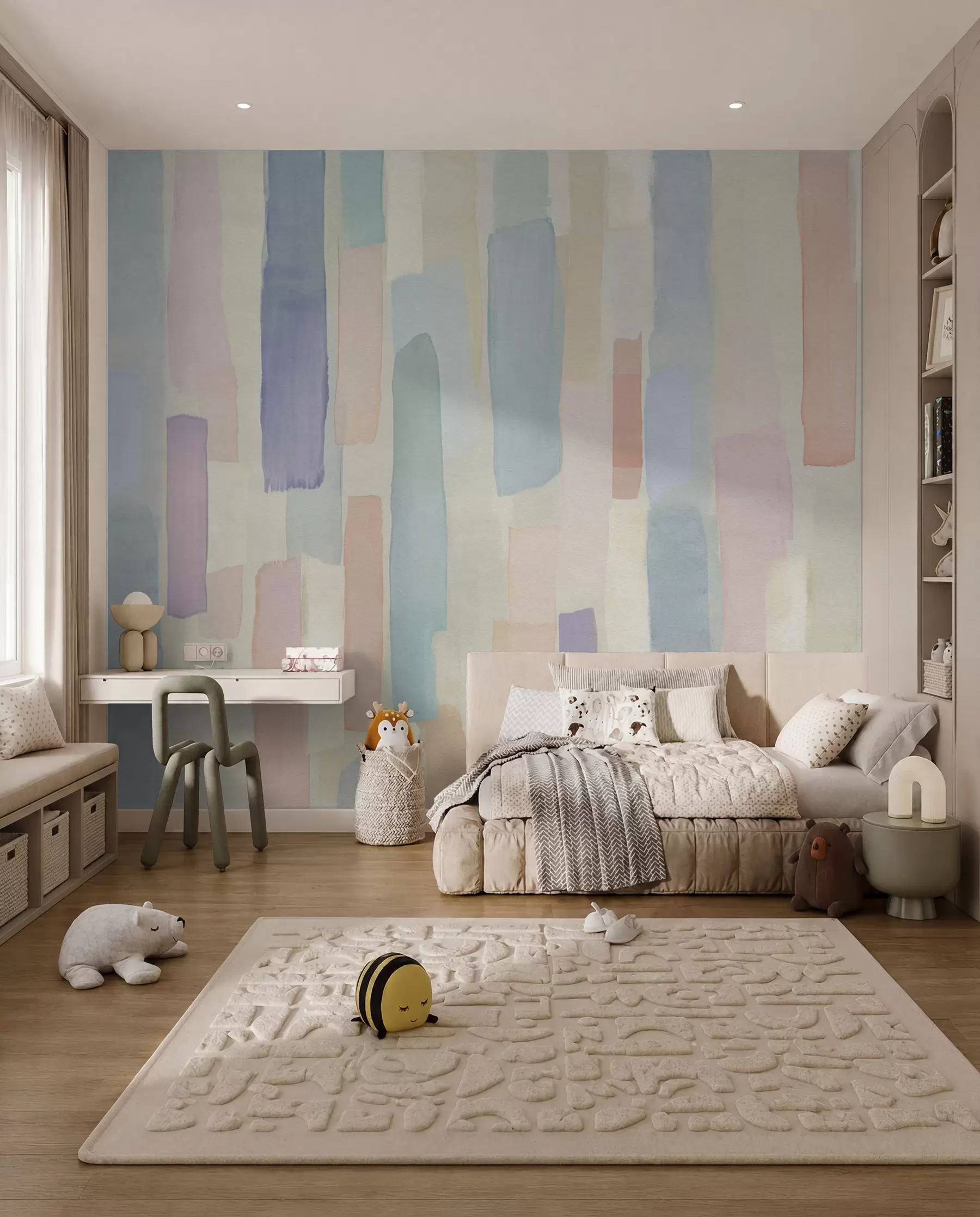 murales de pared Rayas verticales de arco iris u97869