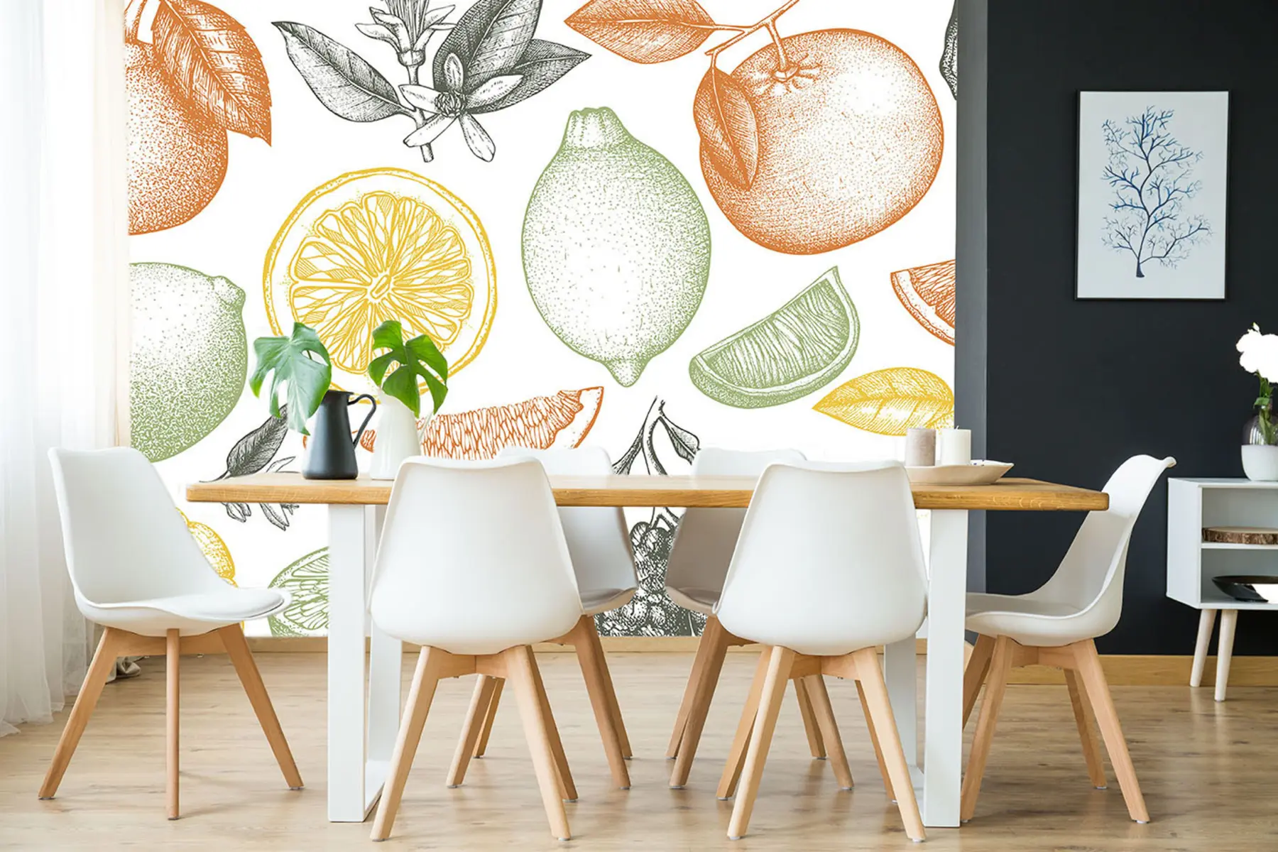 murales de pared Frutas grandes sobre un fondo claro. u97447