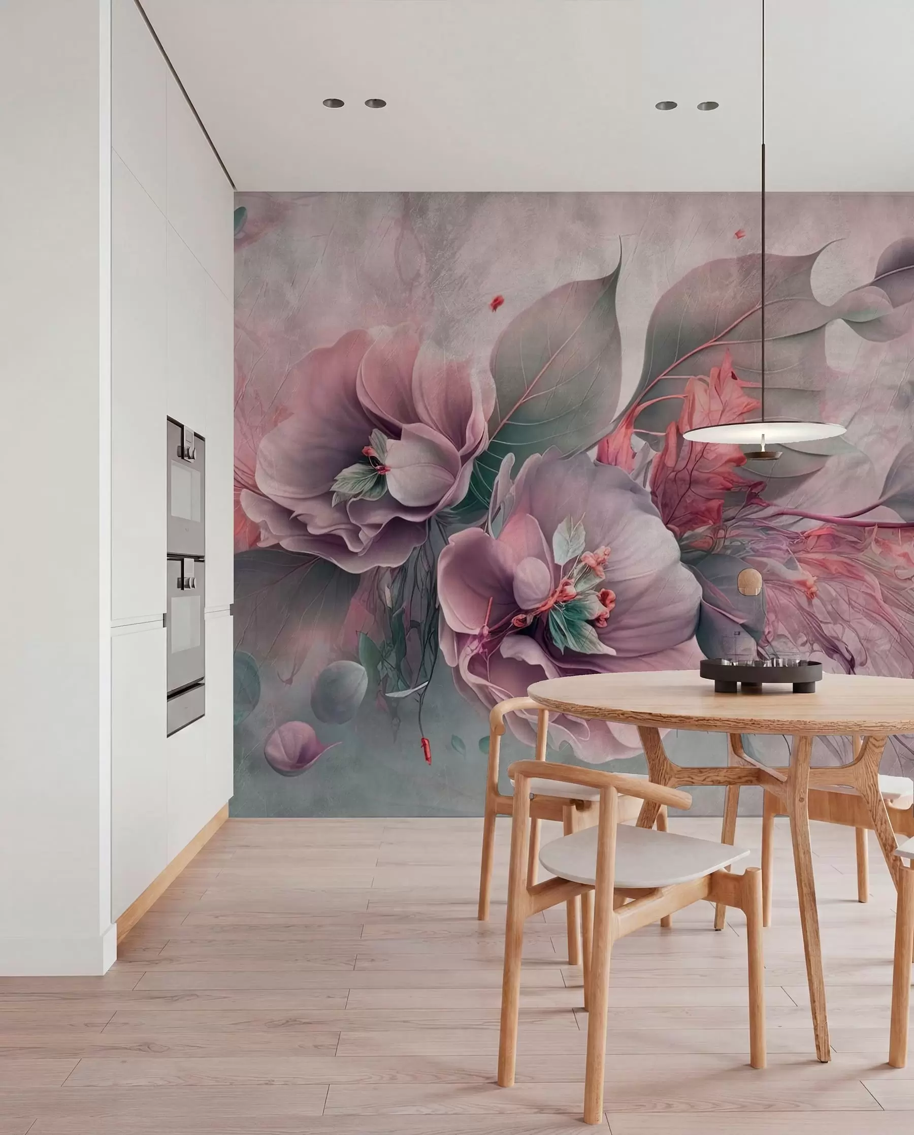 murales de pared Flores de quimera de color rosa u93930v2
