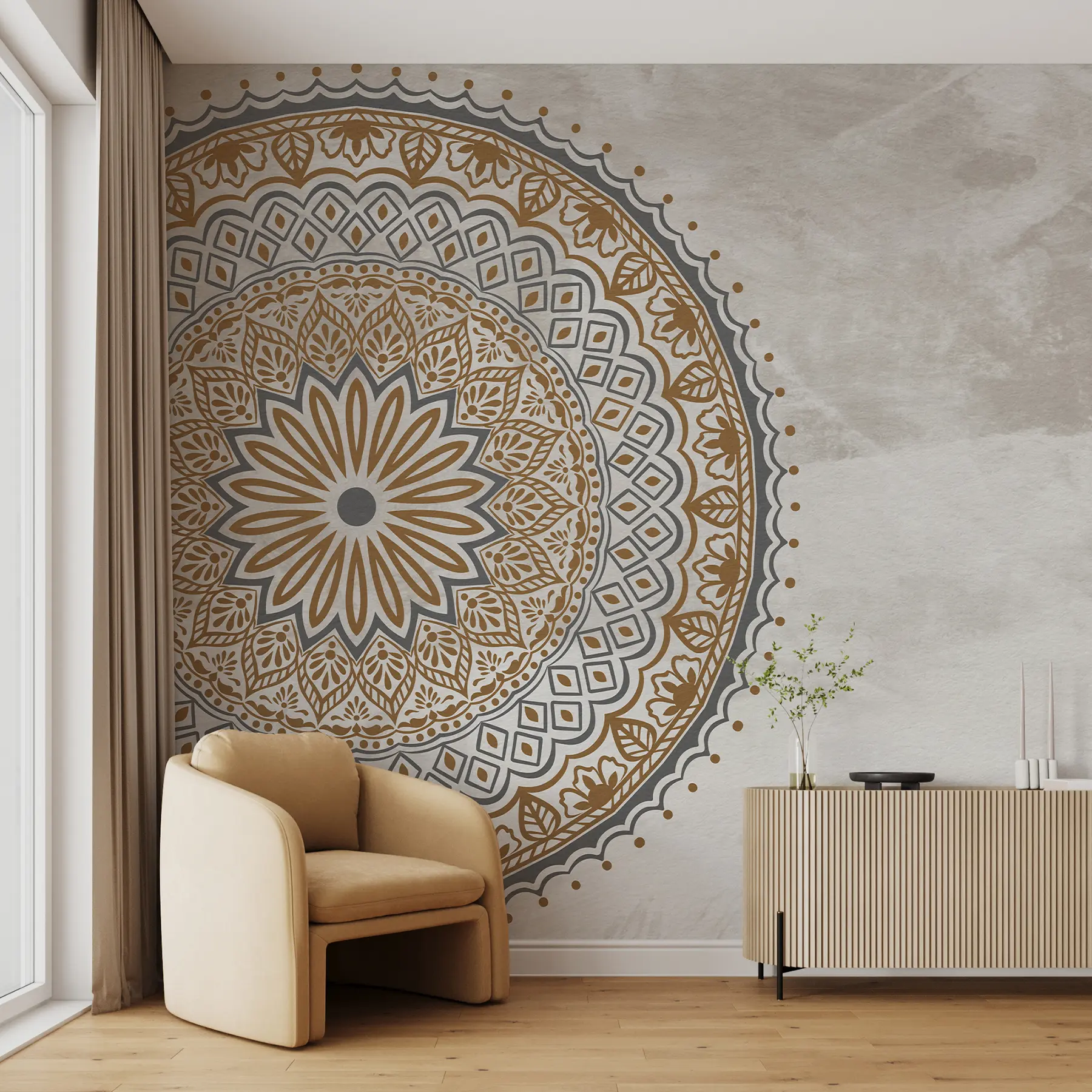 murales de pared Sinfonía otoñal del mandala u98495v1