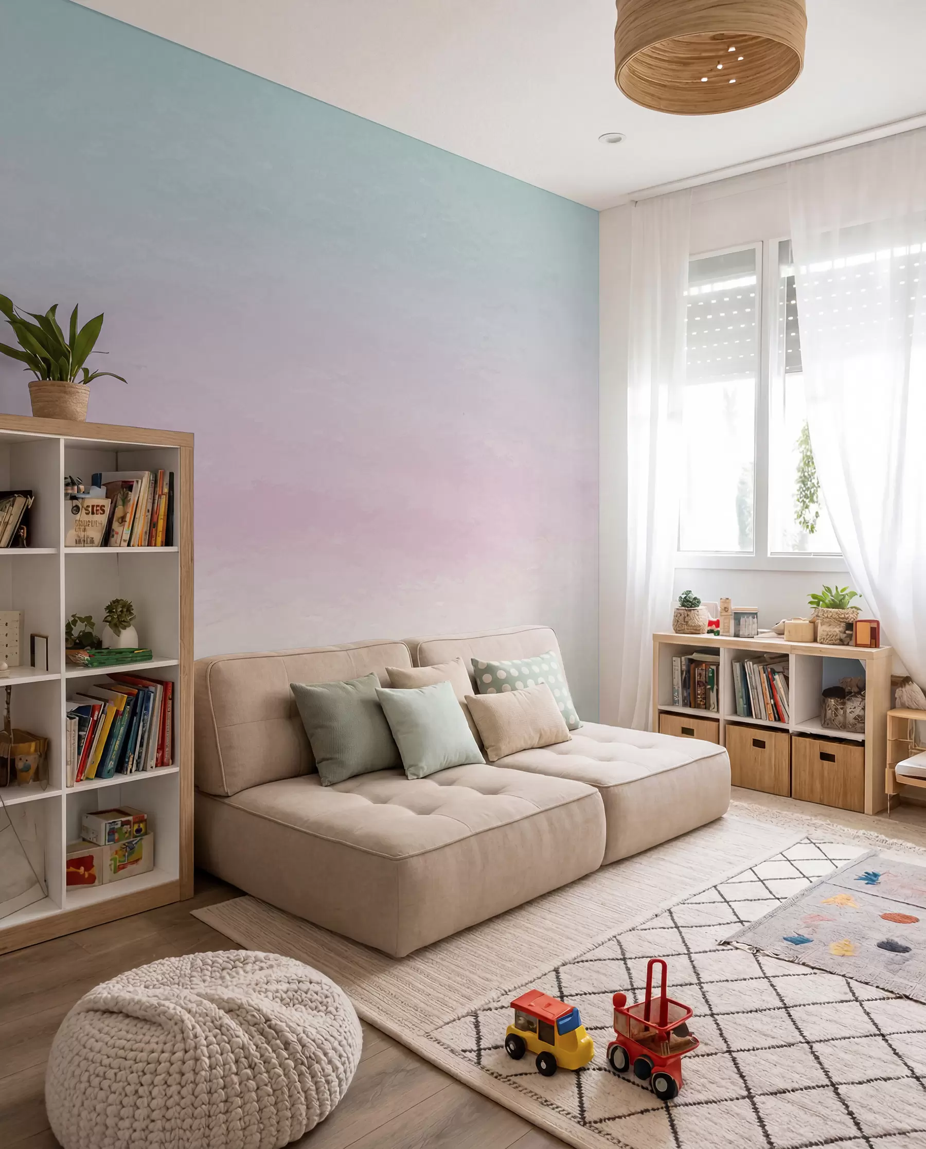 murales de pared Degradado del rosa al azul u98238