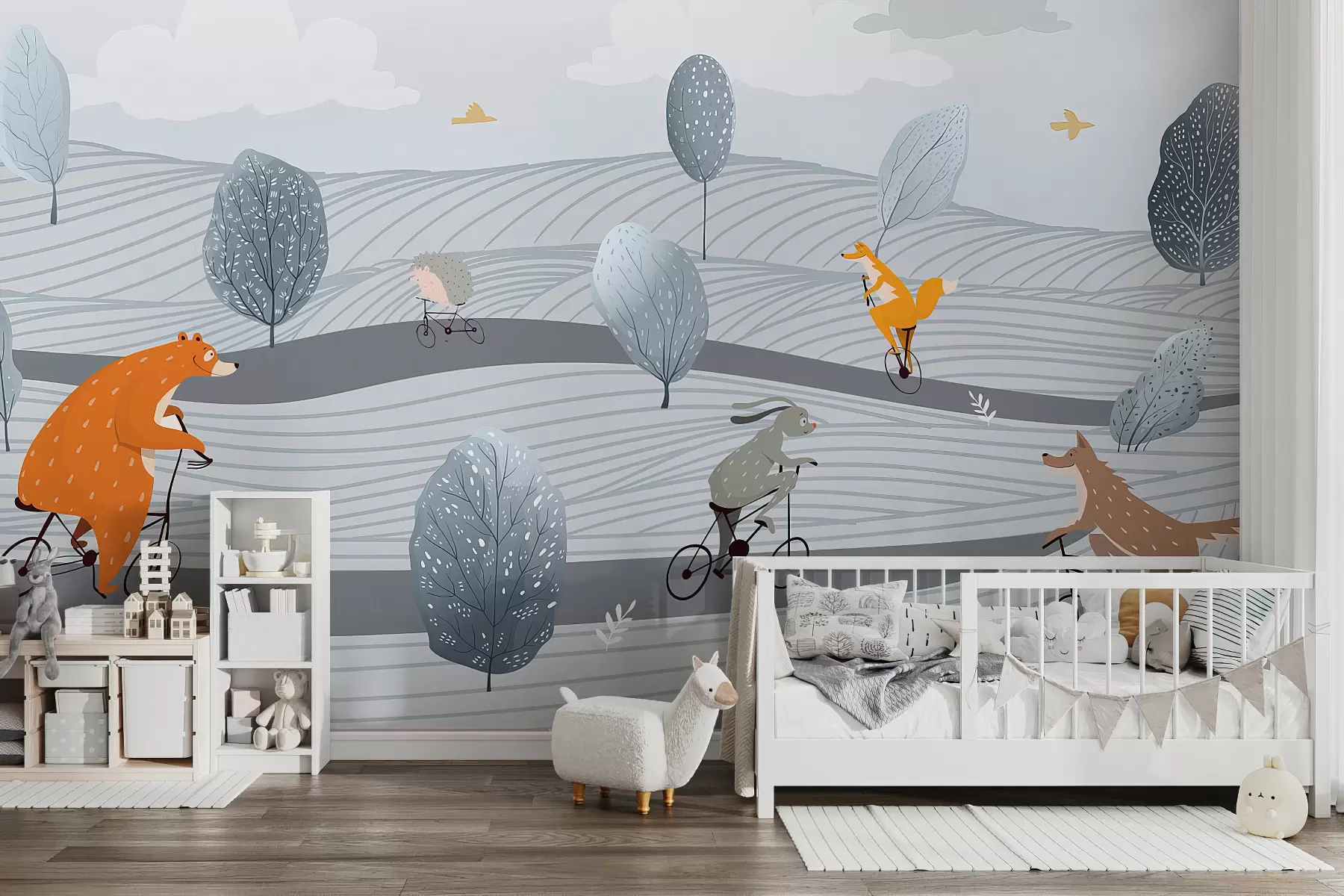 murales de pared Animales en bicicleta u98687
