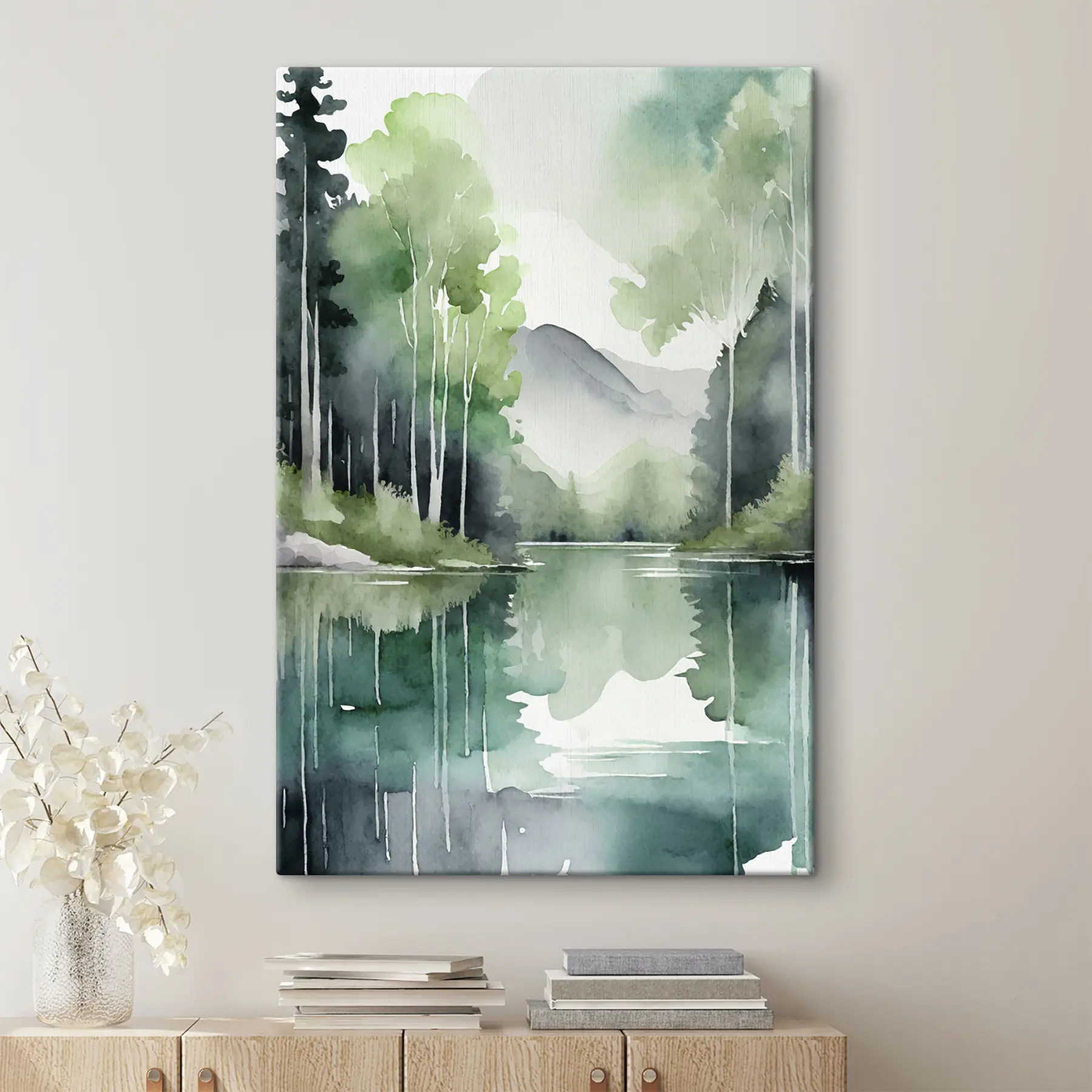 murales de pared Aguas tranquilas que reflejan una naturaleza serena s36503