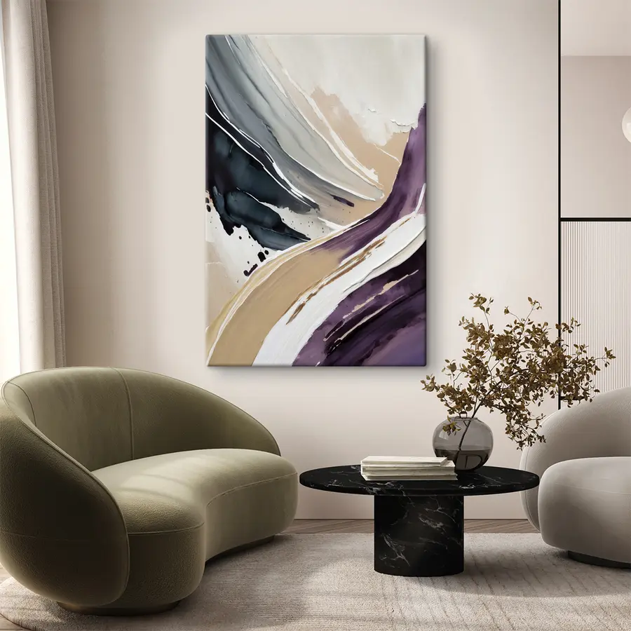 murales de pared Pinceladas fluidas en tonos suaves s36504