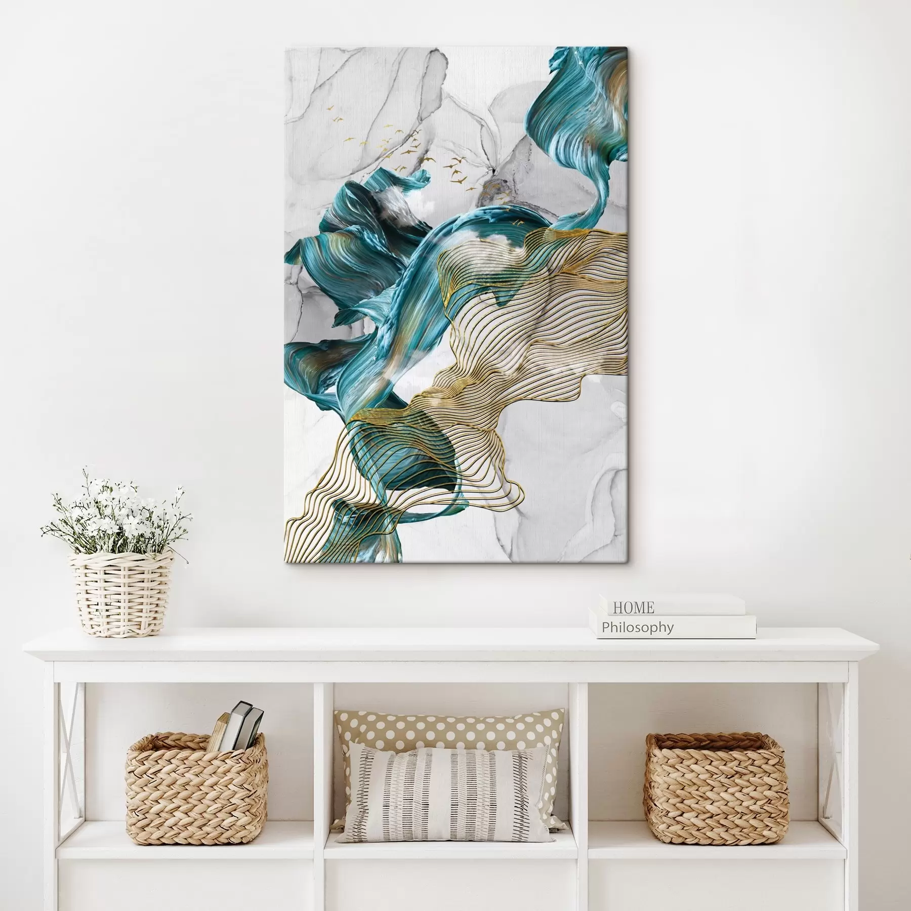 murales de pared Ondas caprichosas en tonos vibrantes s35797