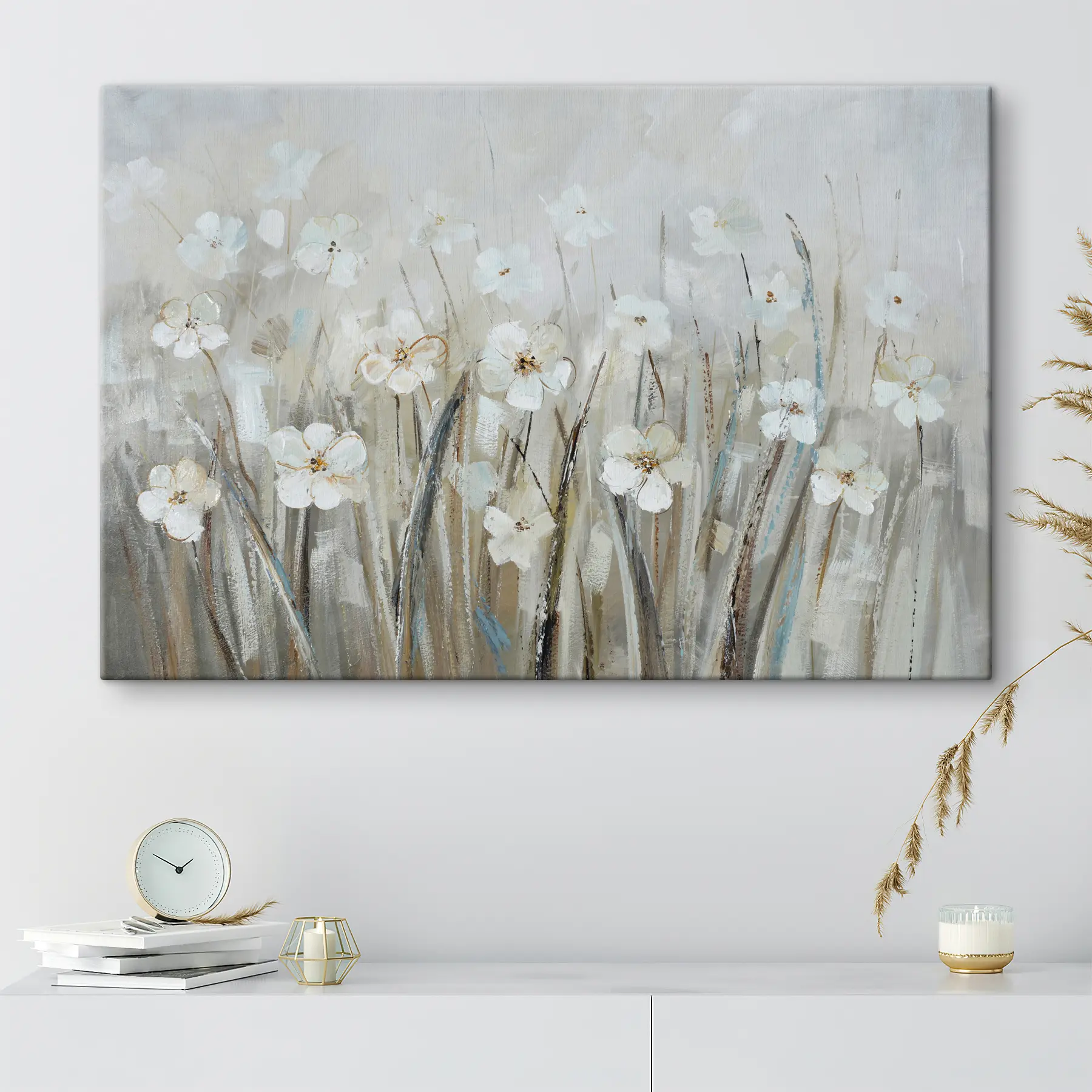 murales de pared Flores delicadas en tonos suaves s36212