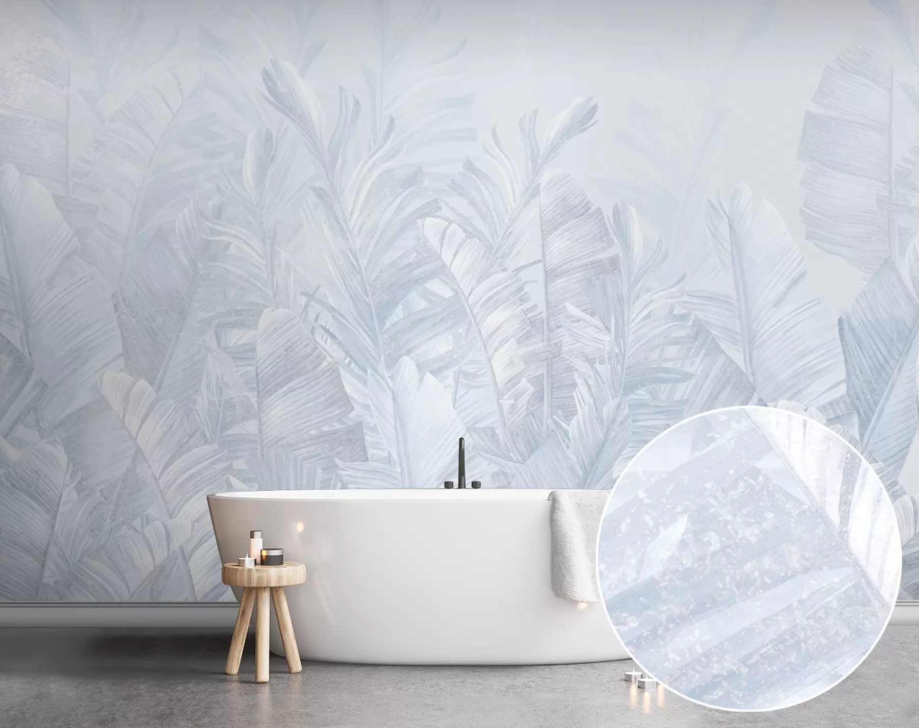 murales de pared Hojas azules tropicales de moda u98951v5
