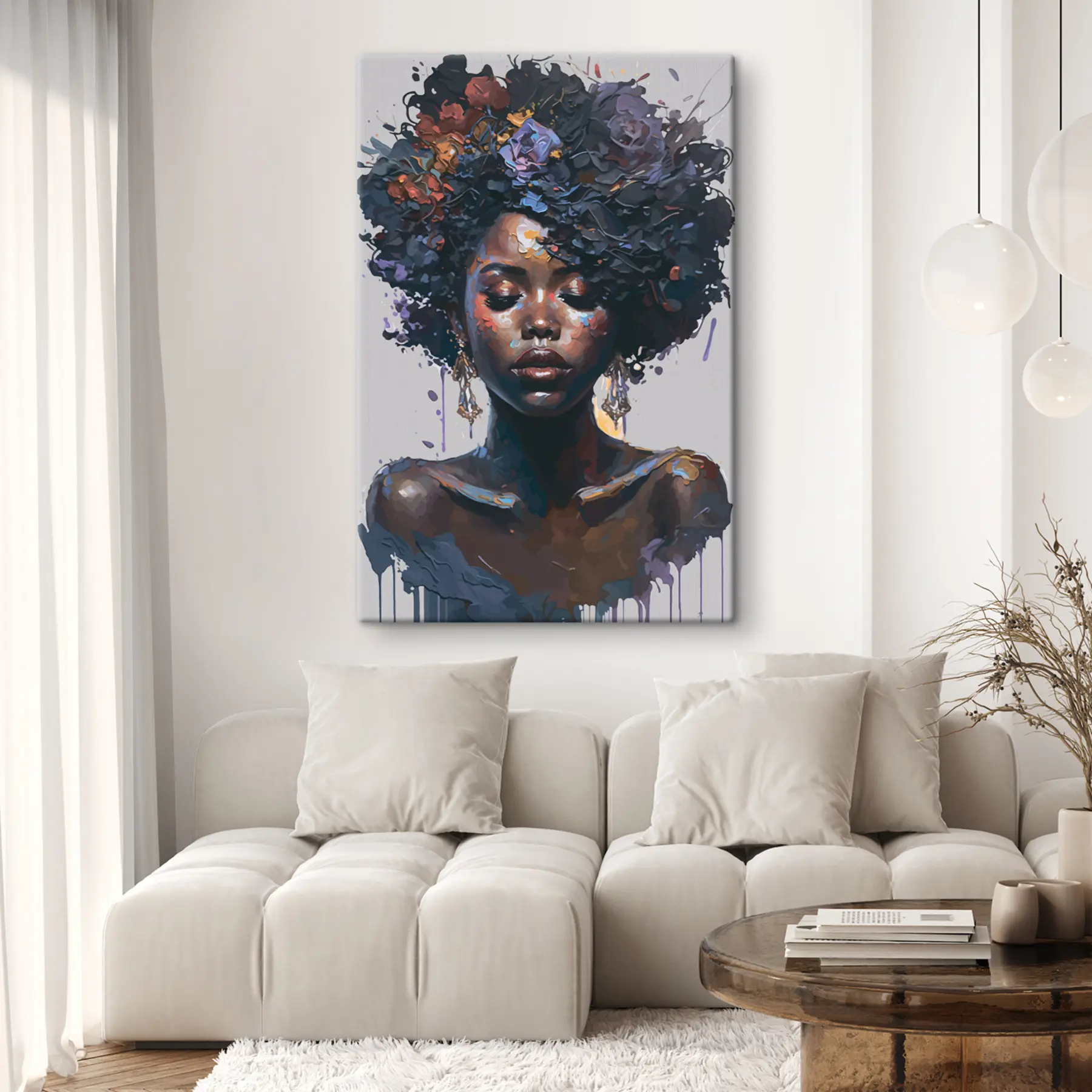 murales de pared Belleza artística en colores vibrantes s36578