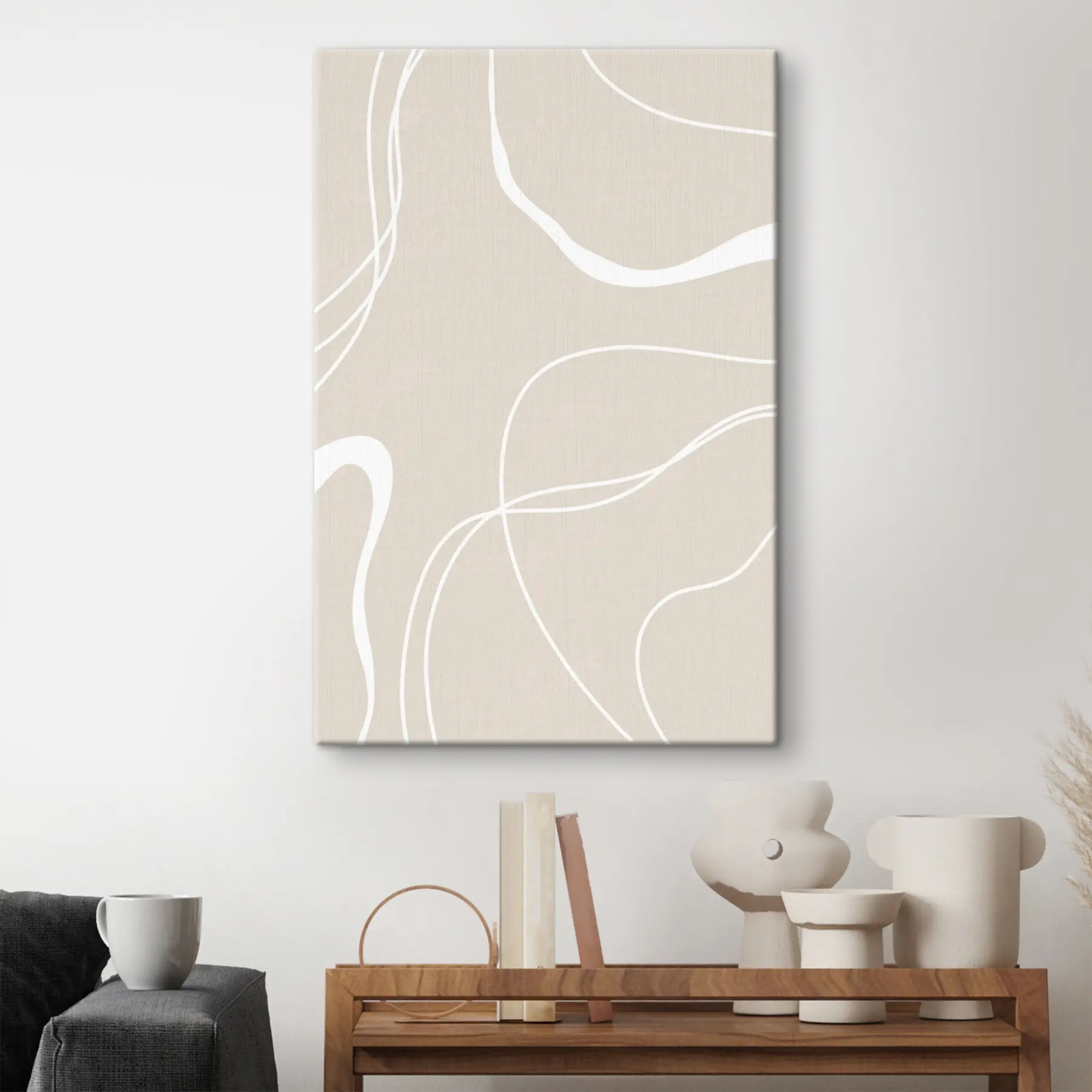 murales de pared Curvas abstractas sobre un fondo suave s36489