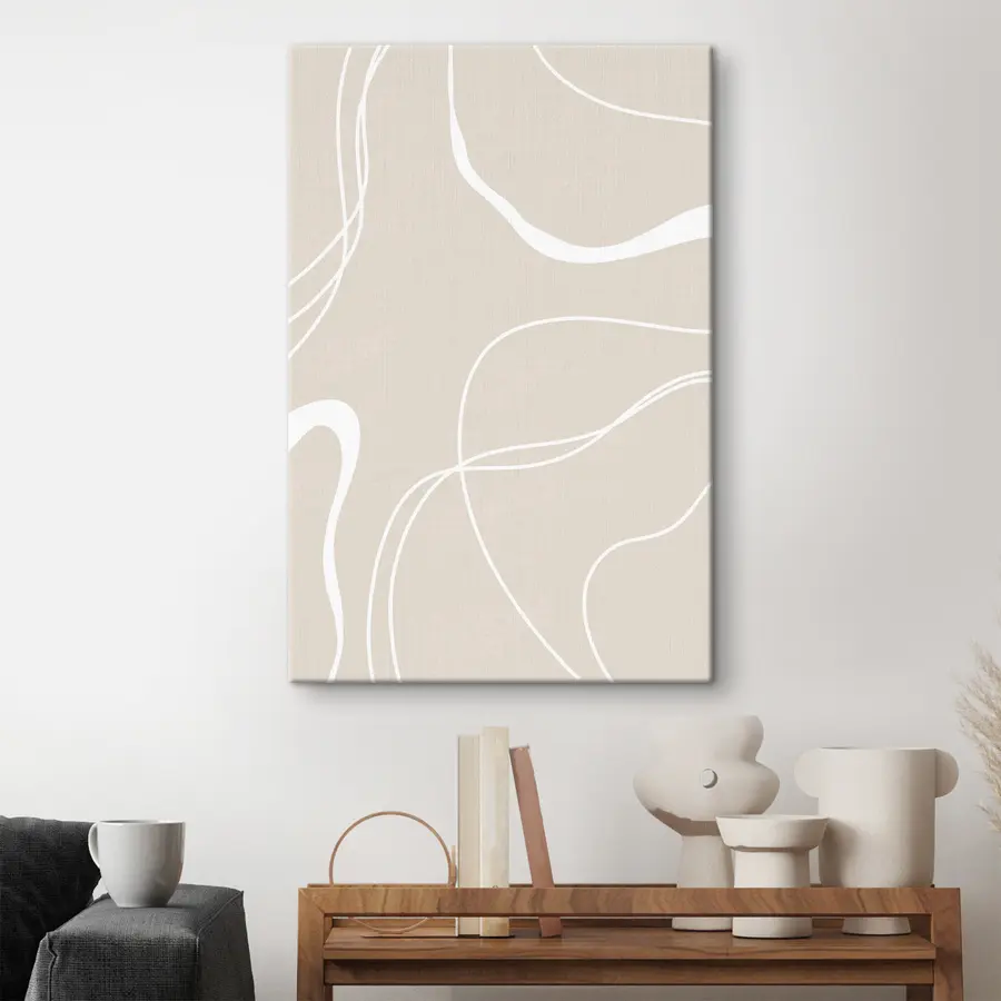 murales de pared Curvas abstractas sobre un fondo suave s36489