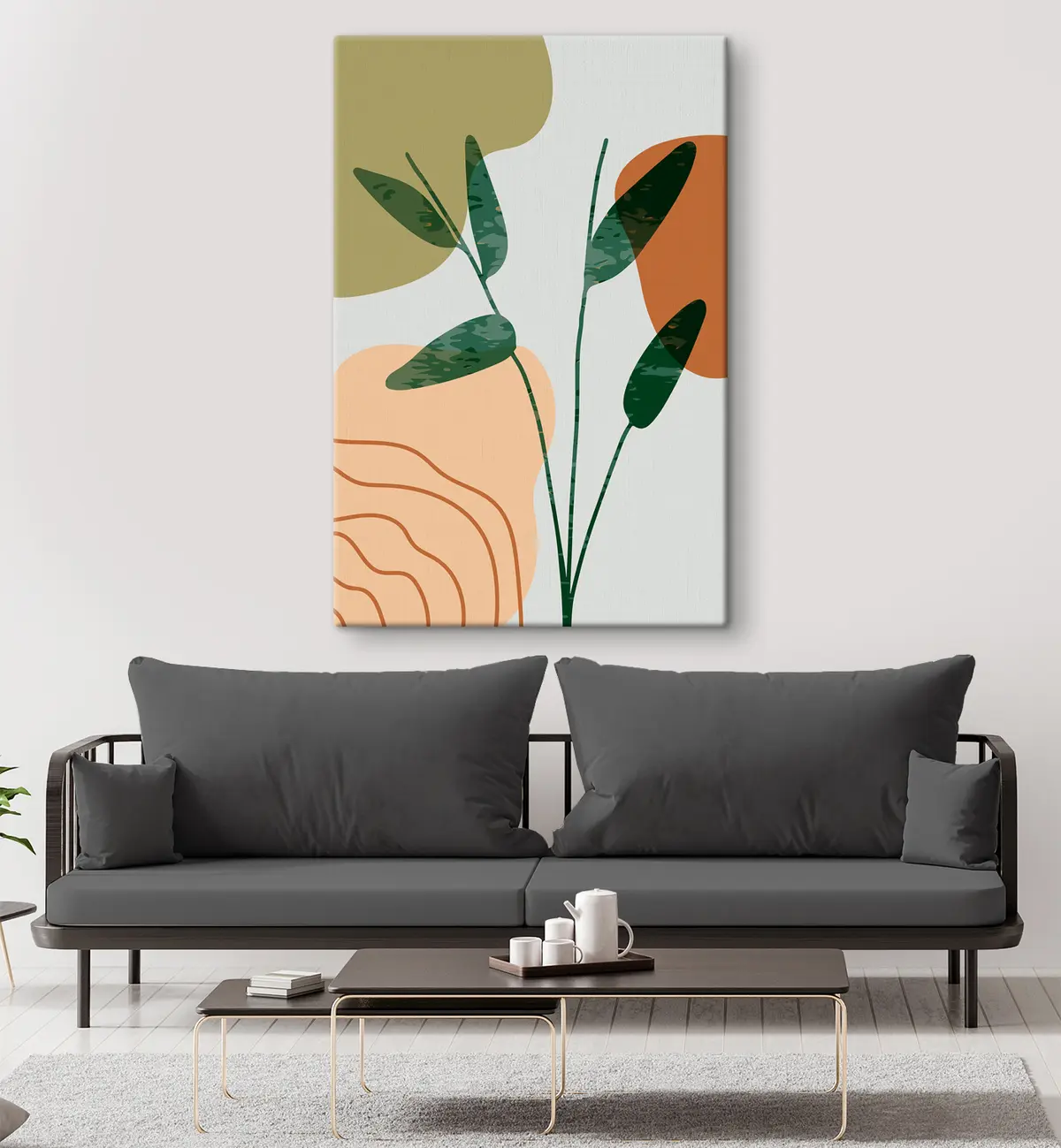 murales de pared Vegetación abstracta en colores suaves s36712