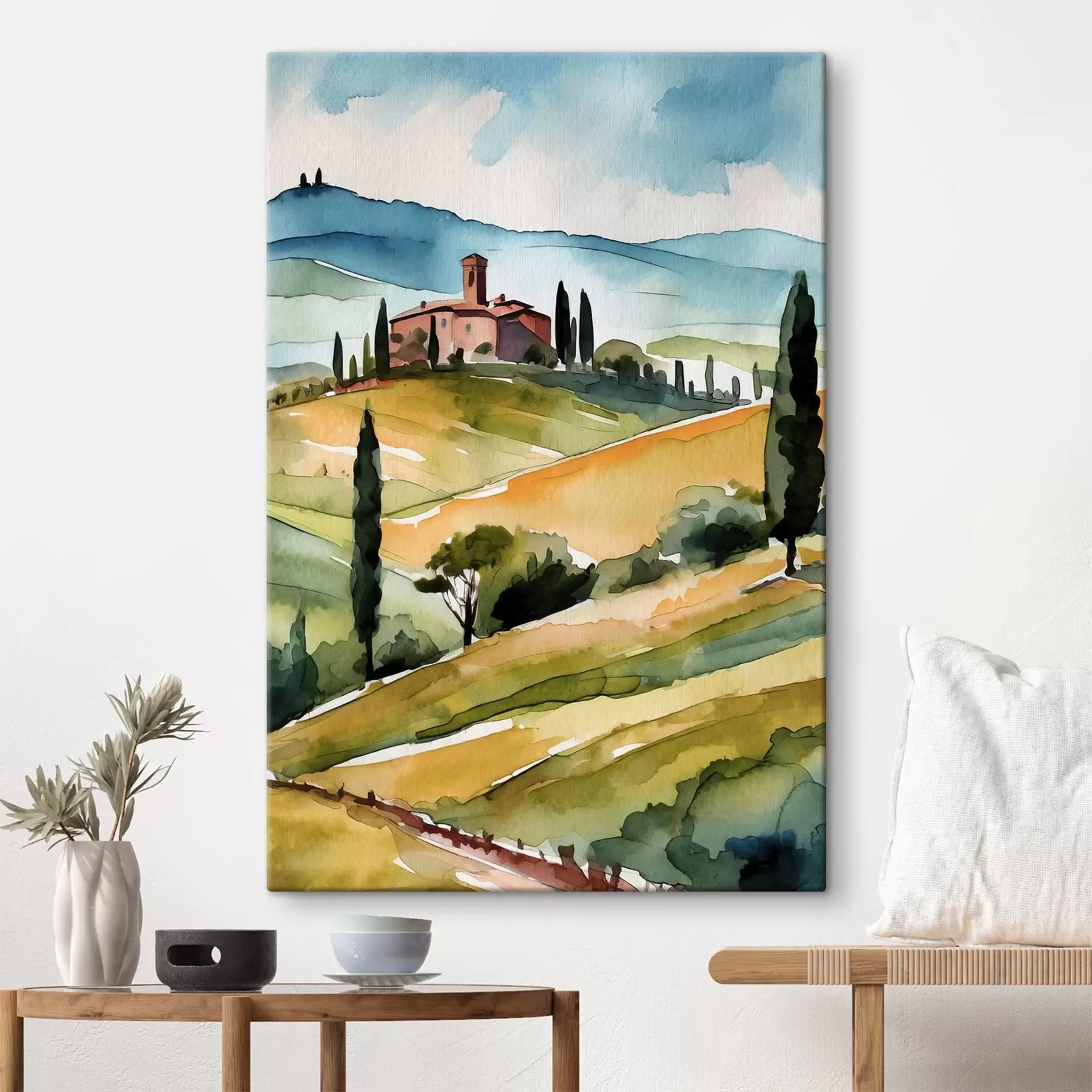 murales de pared Paisaje tranquilo con colinas onduladas s36683