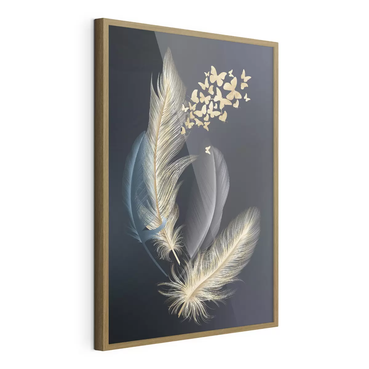 Poster Delicadas plumas con alegres mariposas f03899
