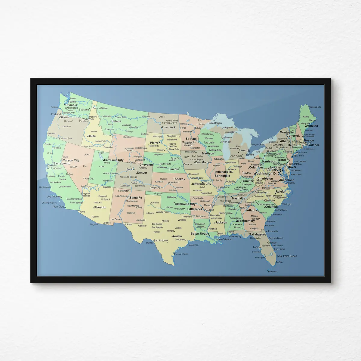 Poster Mapa de Estados Unidos f09911