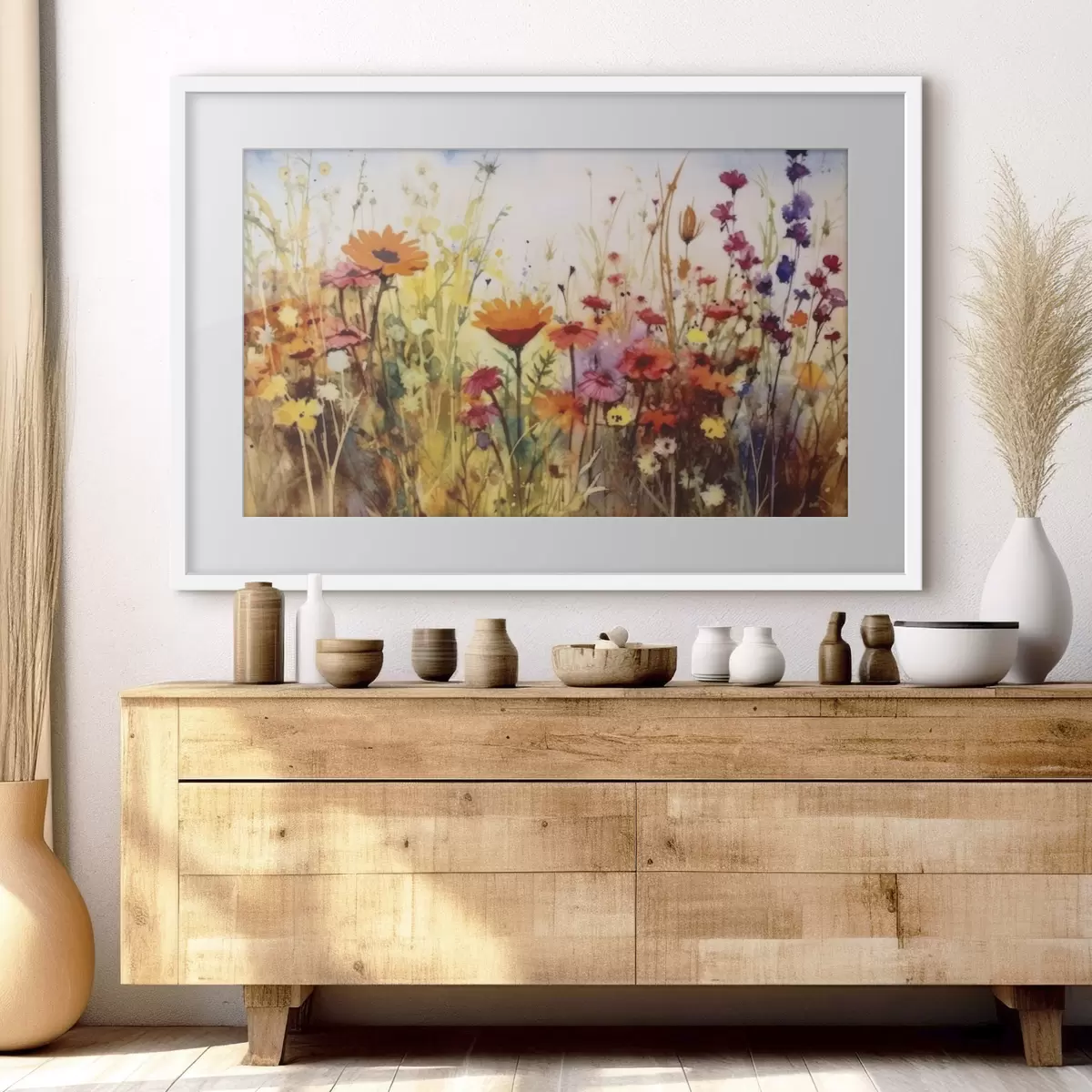Poster Jardín vibrante lleno de flores en flor f33666