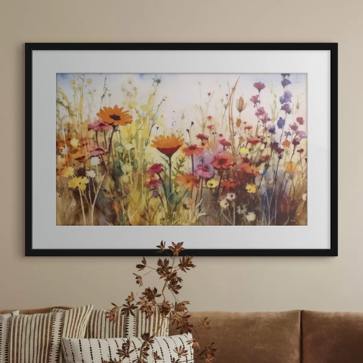 Poster Jardín vibrante lleno de flores en flor f33666