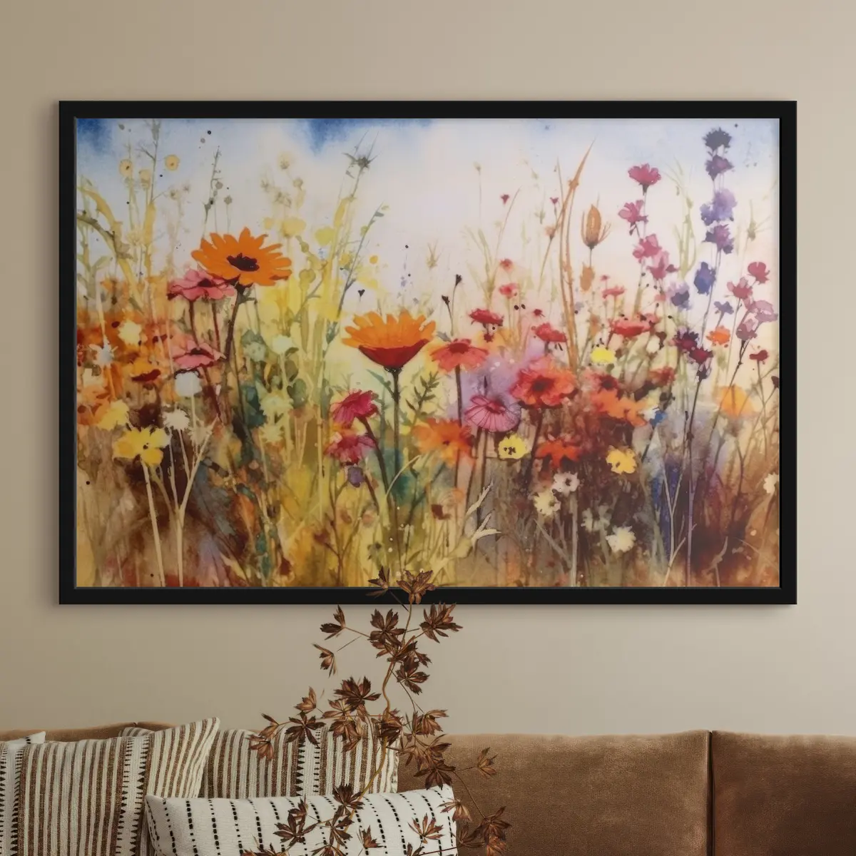 Poster Jardín vibrante lleno de flores en flor f33666