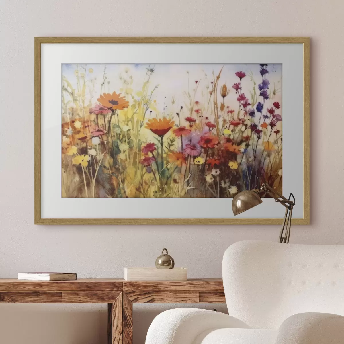 Poster Jardín vibrante lleno de flores en flor f33666
