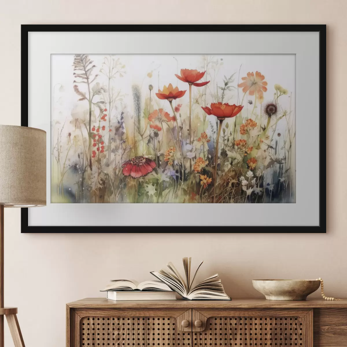 Poster Flores vibrantes en suaves tonos de acuarela f33675