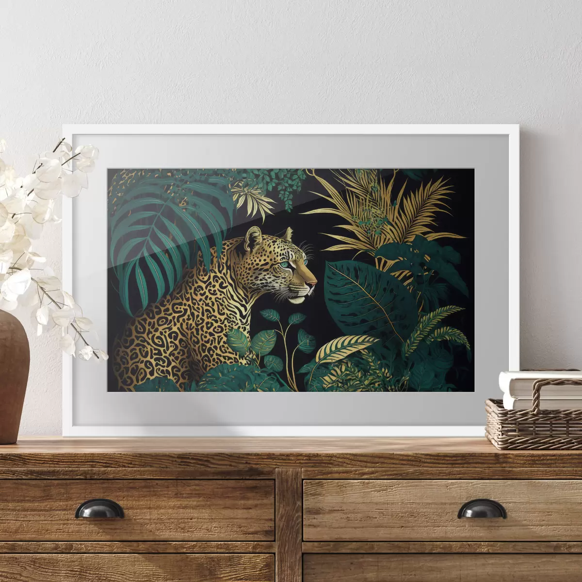 Poster Belleza selvática con un majestuoso leopardo f33932