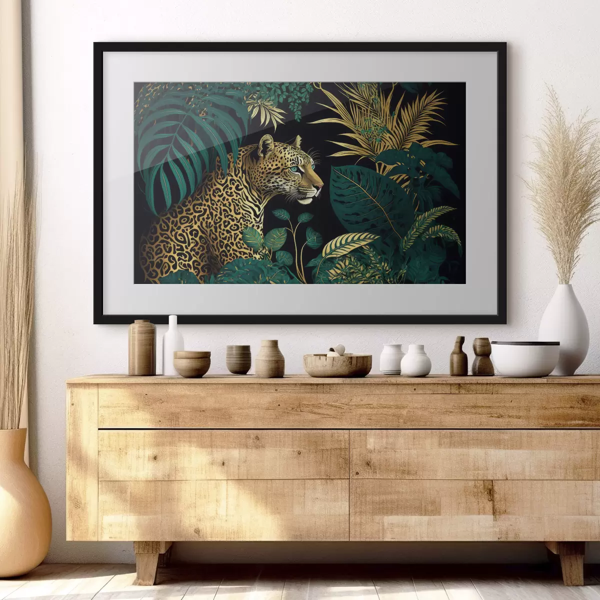Poster Belleza selvática con un majestuoso leopardo f33932