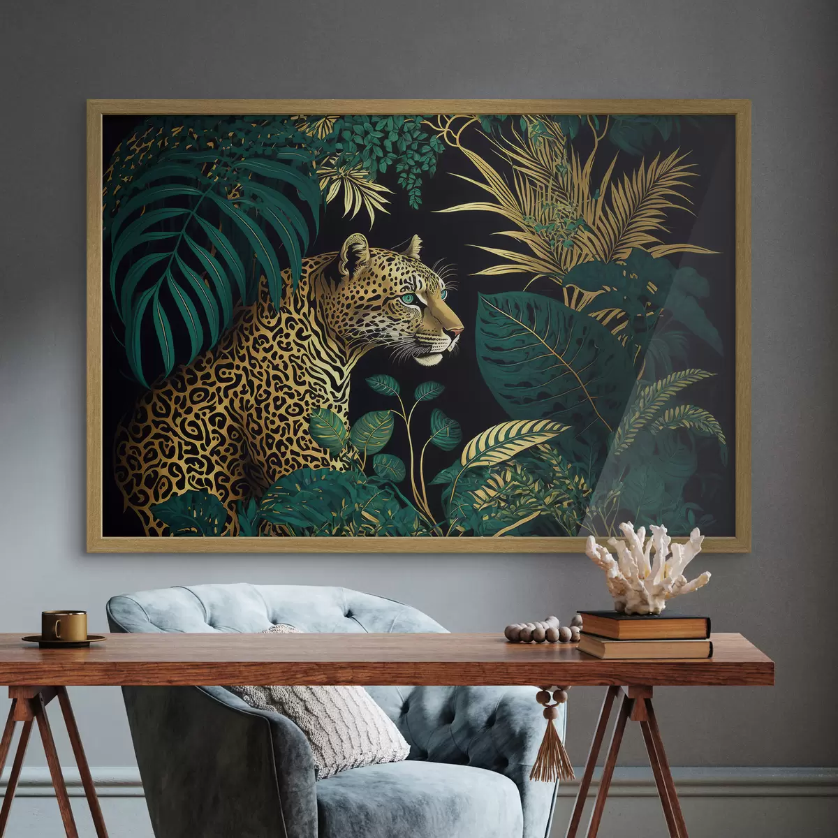 Poster Belleza selvática con un majestuoso leopardo f33932