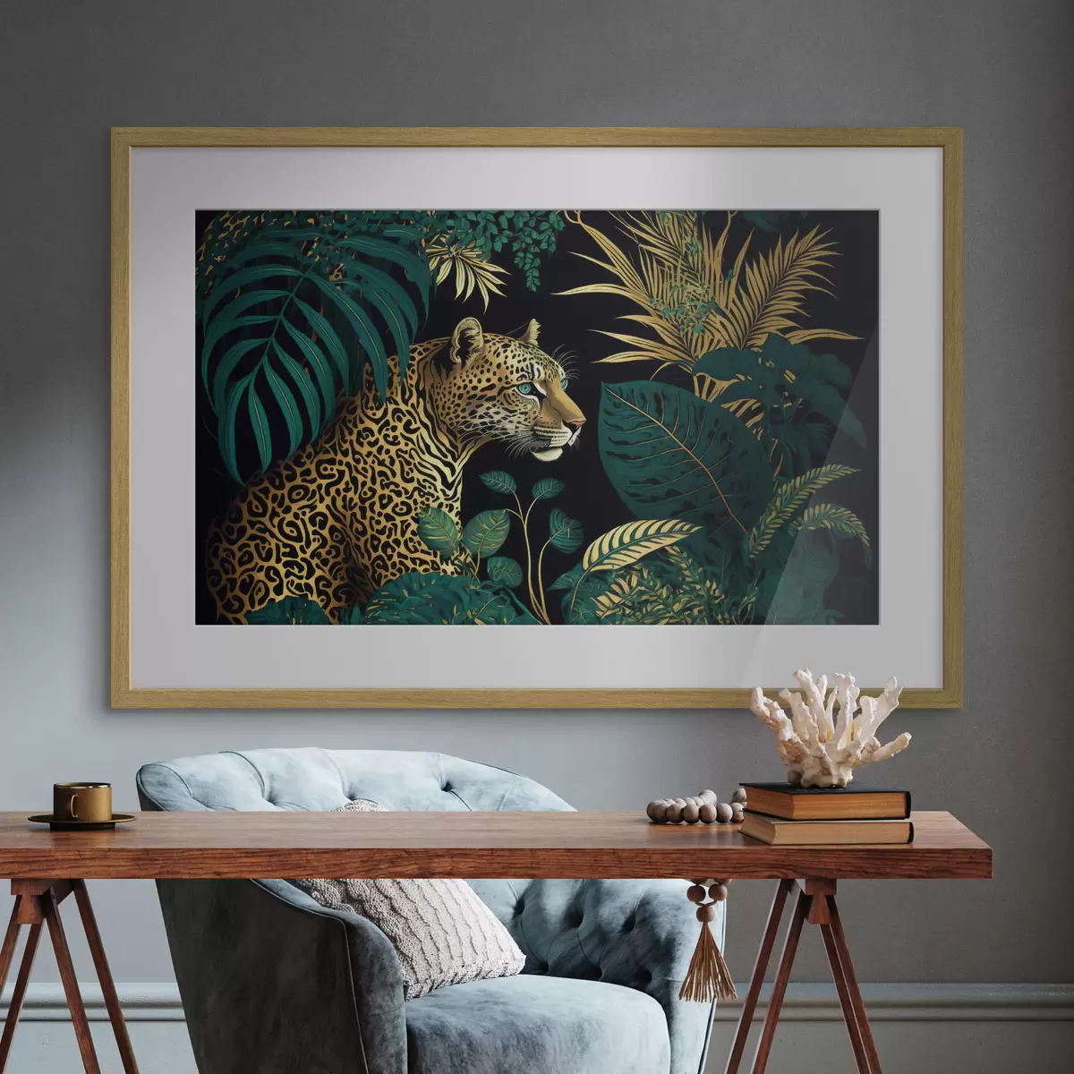Poster Belleza selvática con un majestuoso leopardo f33932