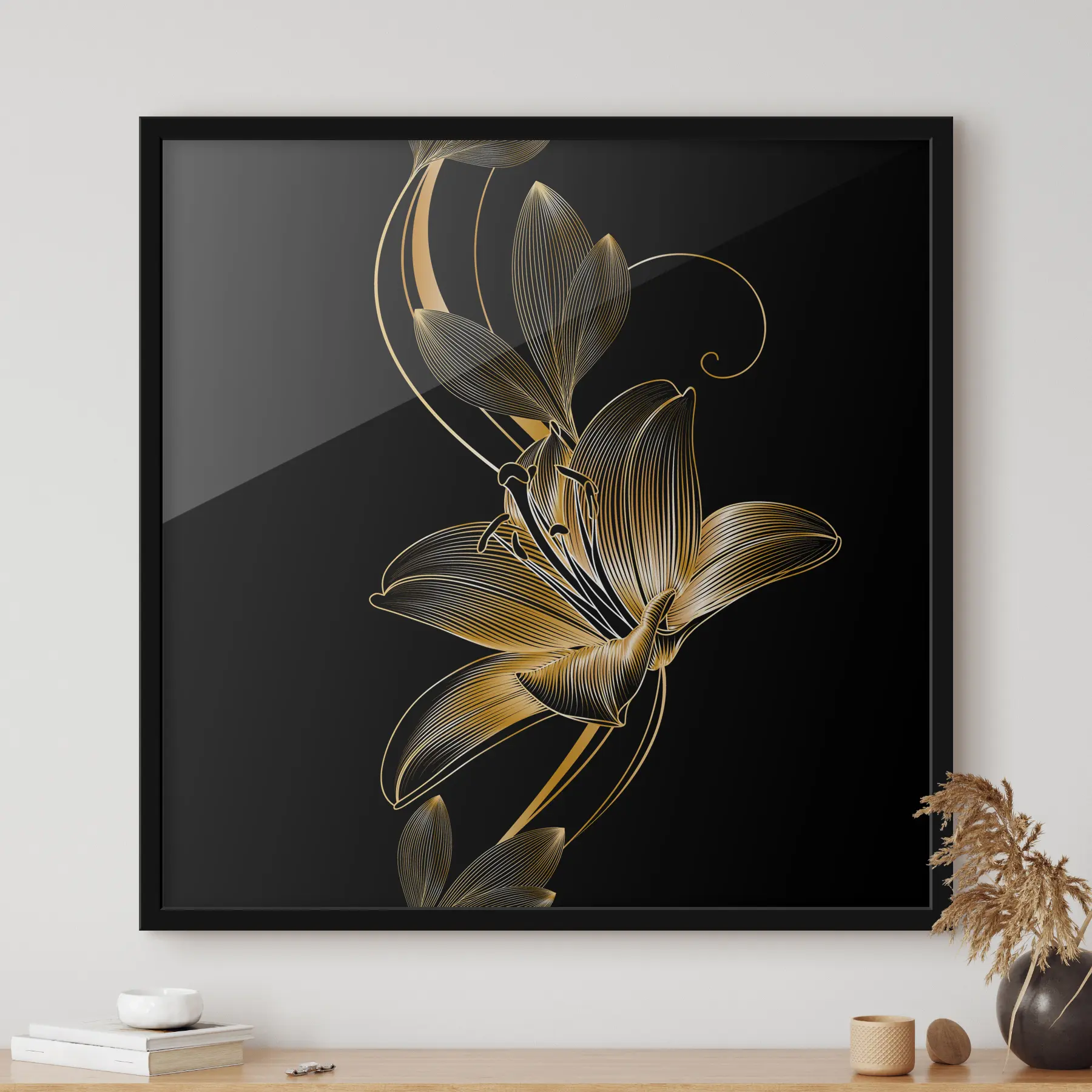 murales de pared Elegantes líneas de belleza floral f34437