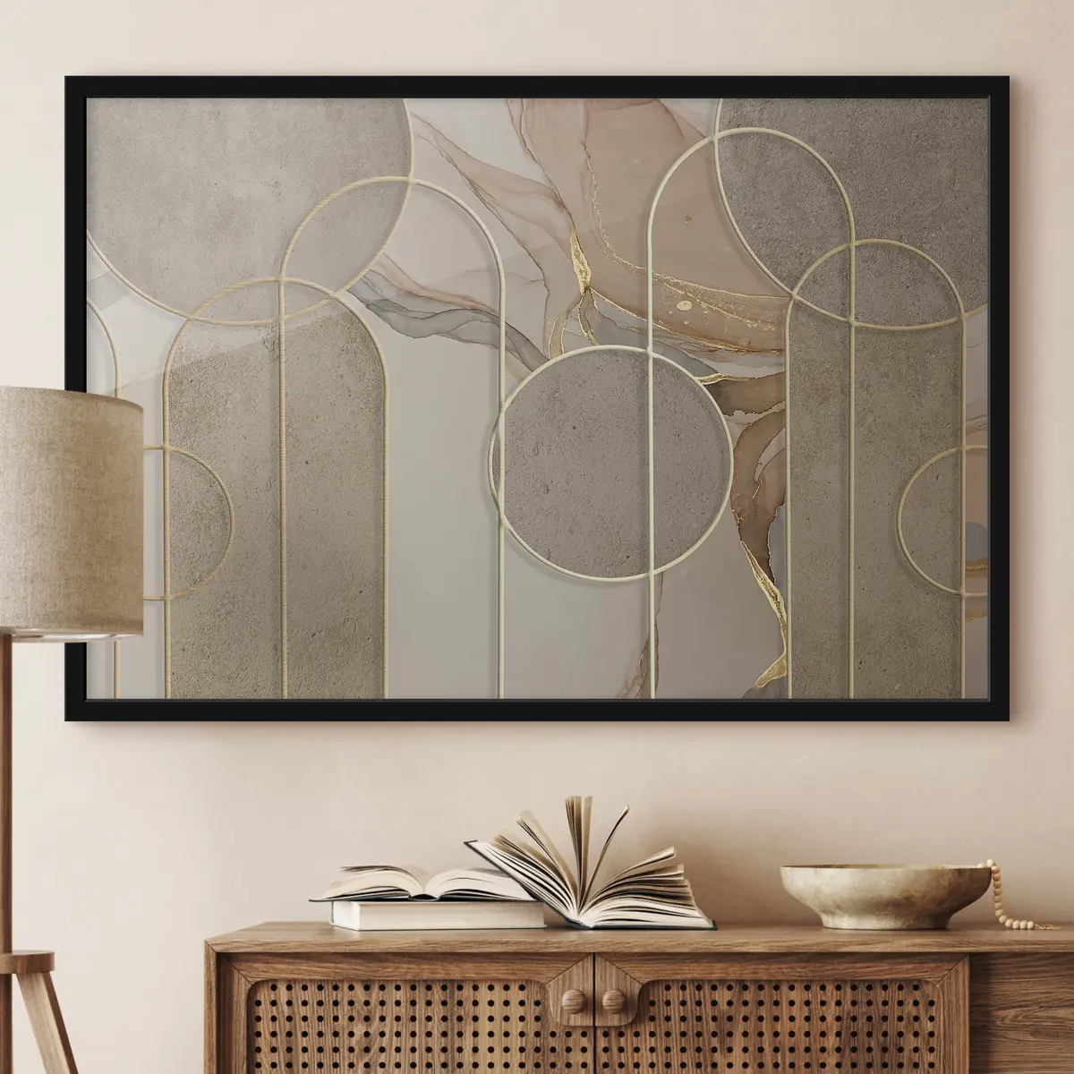 Poster Los patrones geométricos y los colores suaves se combinan f34773