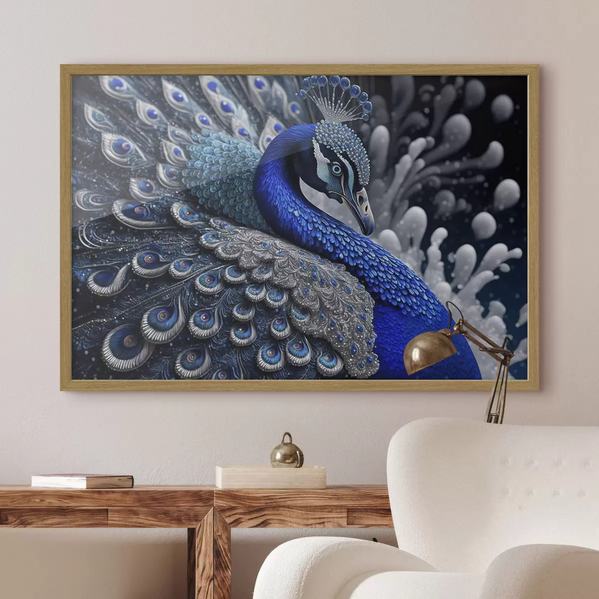 Poster Pavo real vibrante en tonos impresionantes f34874
