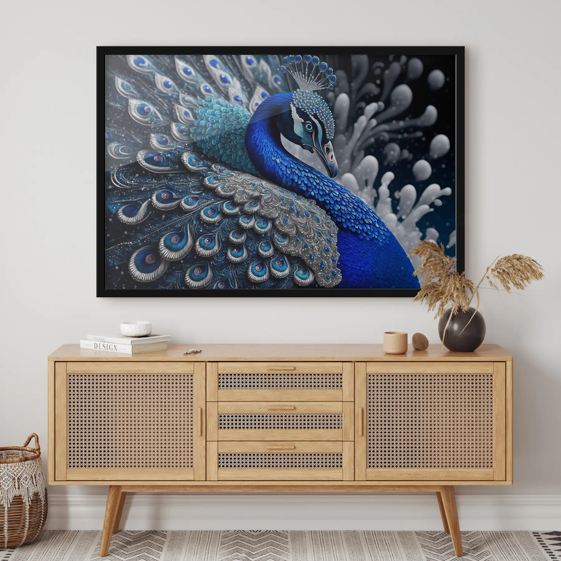 murales de pared Pavo real vibrante en tonos impresionantes f34874