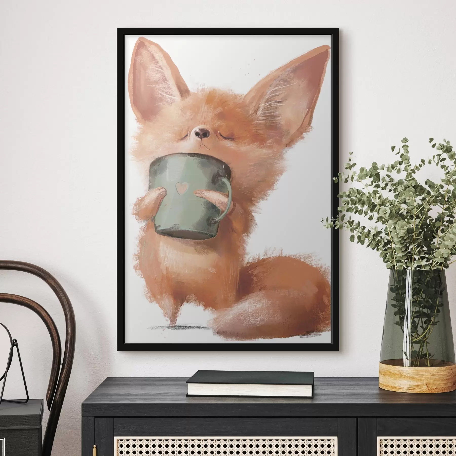 murales de pared Momentos acogedores con una bebida caliente f35008