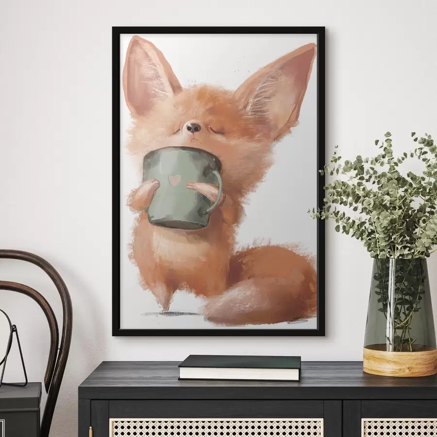 murales de pared Momentos acogedores con una bebida caliente f35008