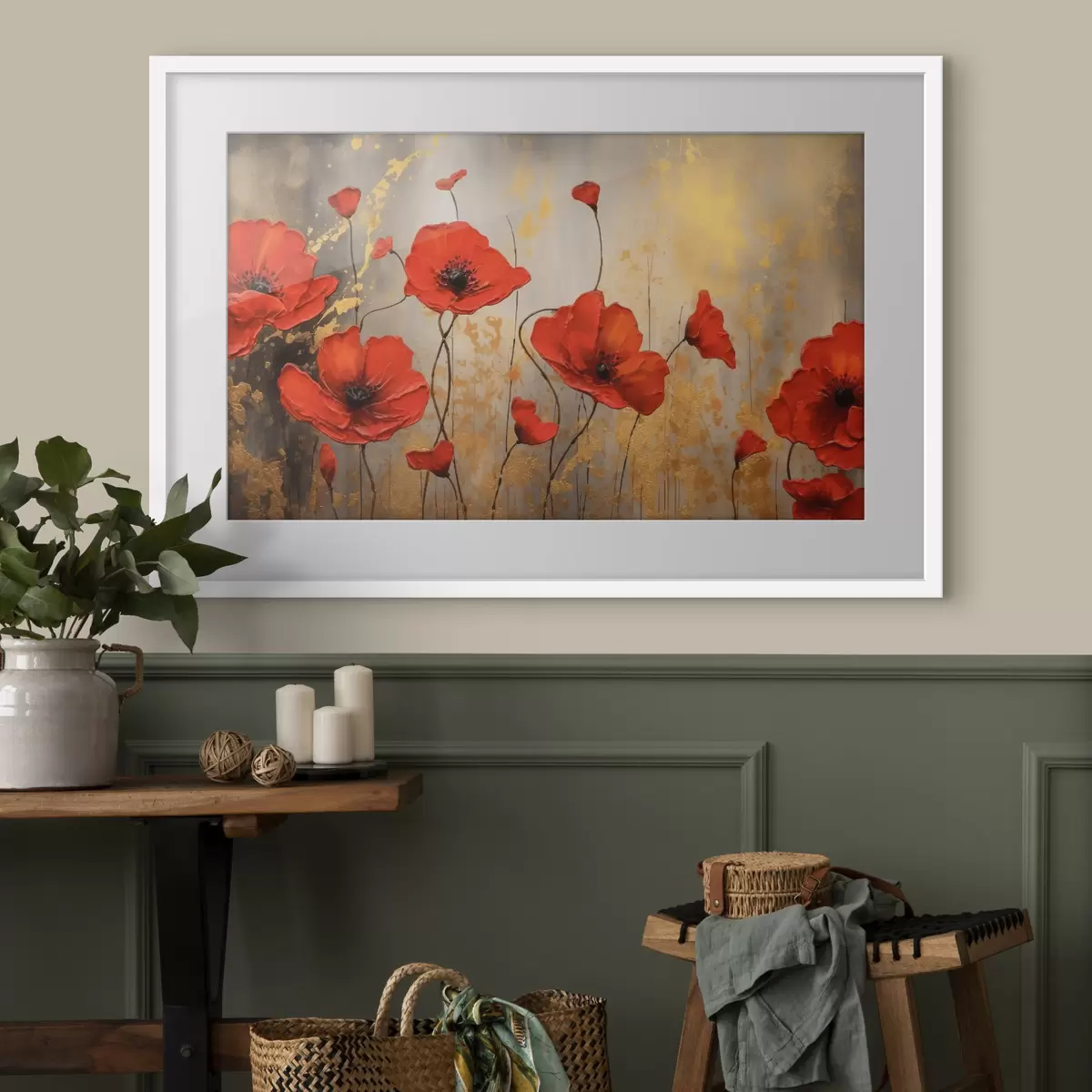Poster Vibrantes amapolas en artística floración f35515