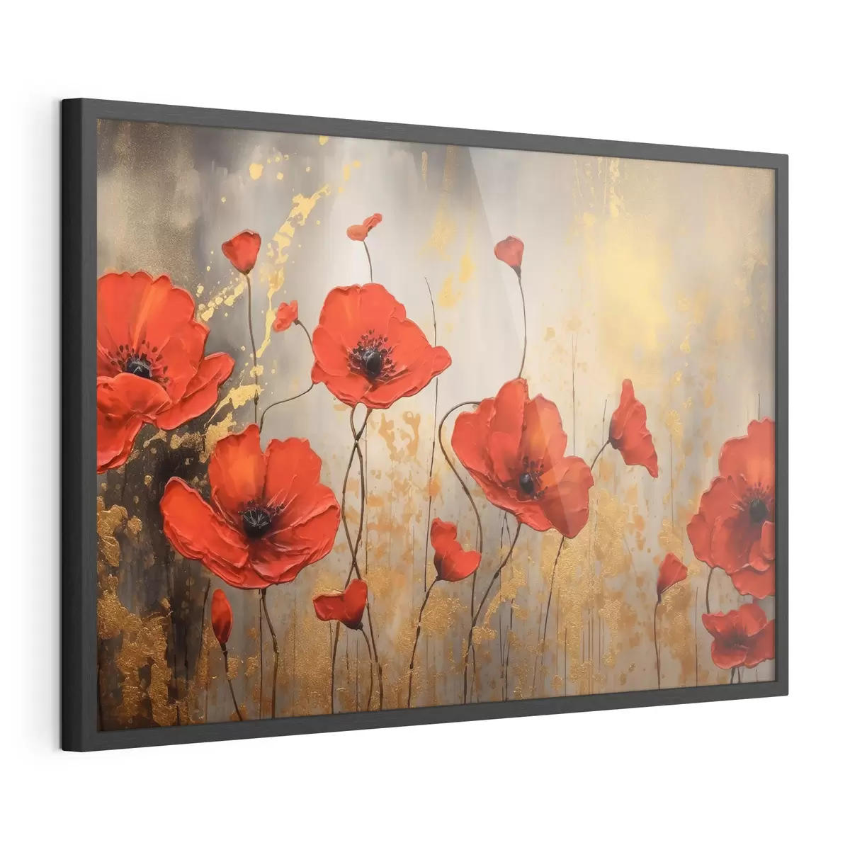 Poster Vibrantes amapolas en artística floración f35515