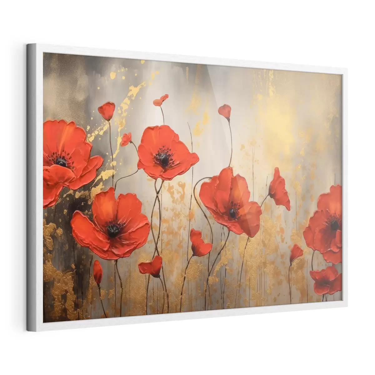 Poster Vibrantes amapolas en artística floración f35515