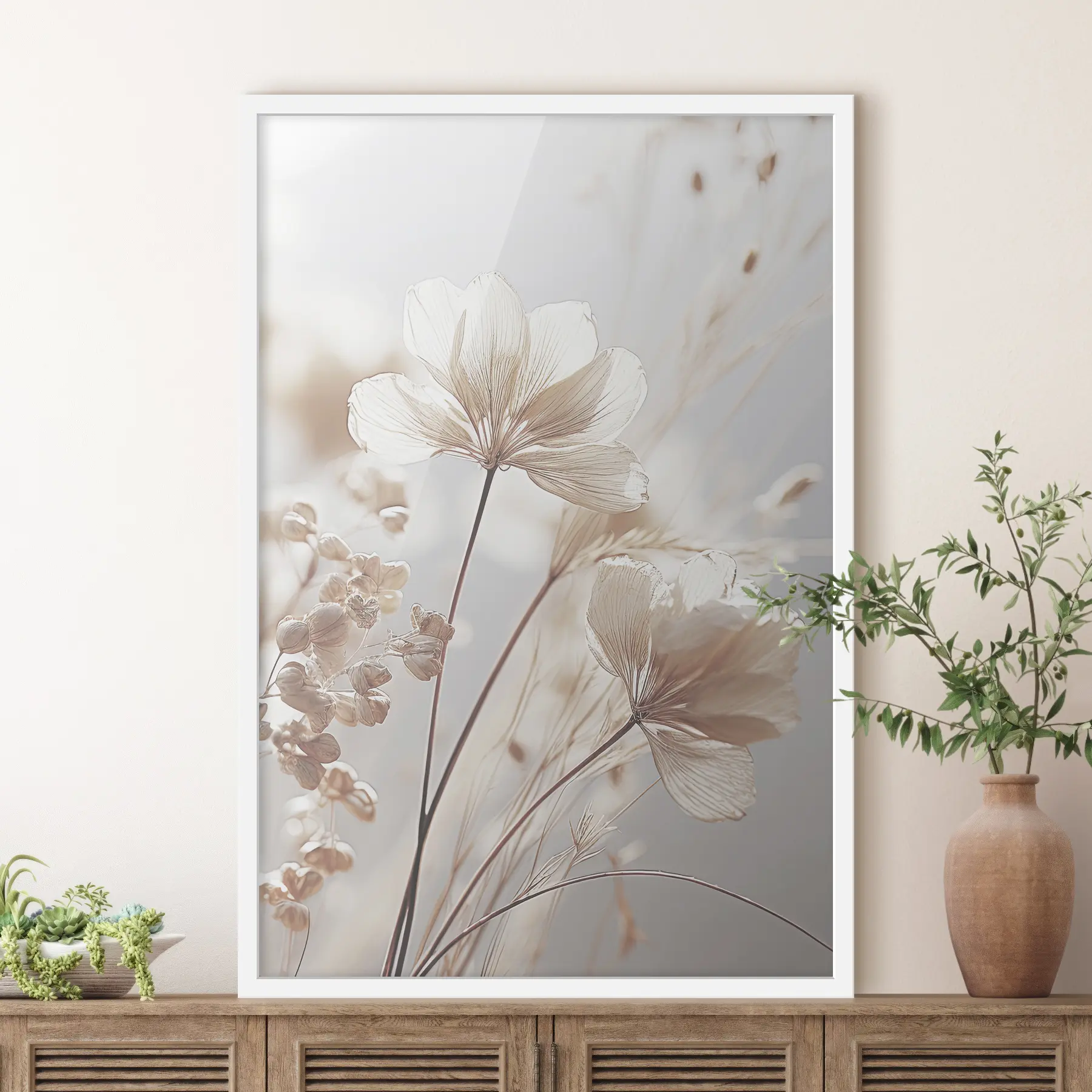 murales de pared Delicadas flores bajo una luz suave f35603